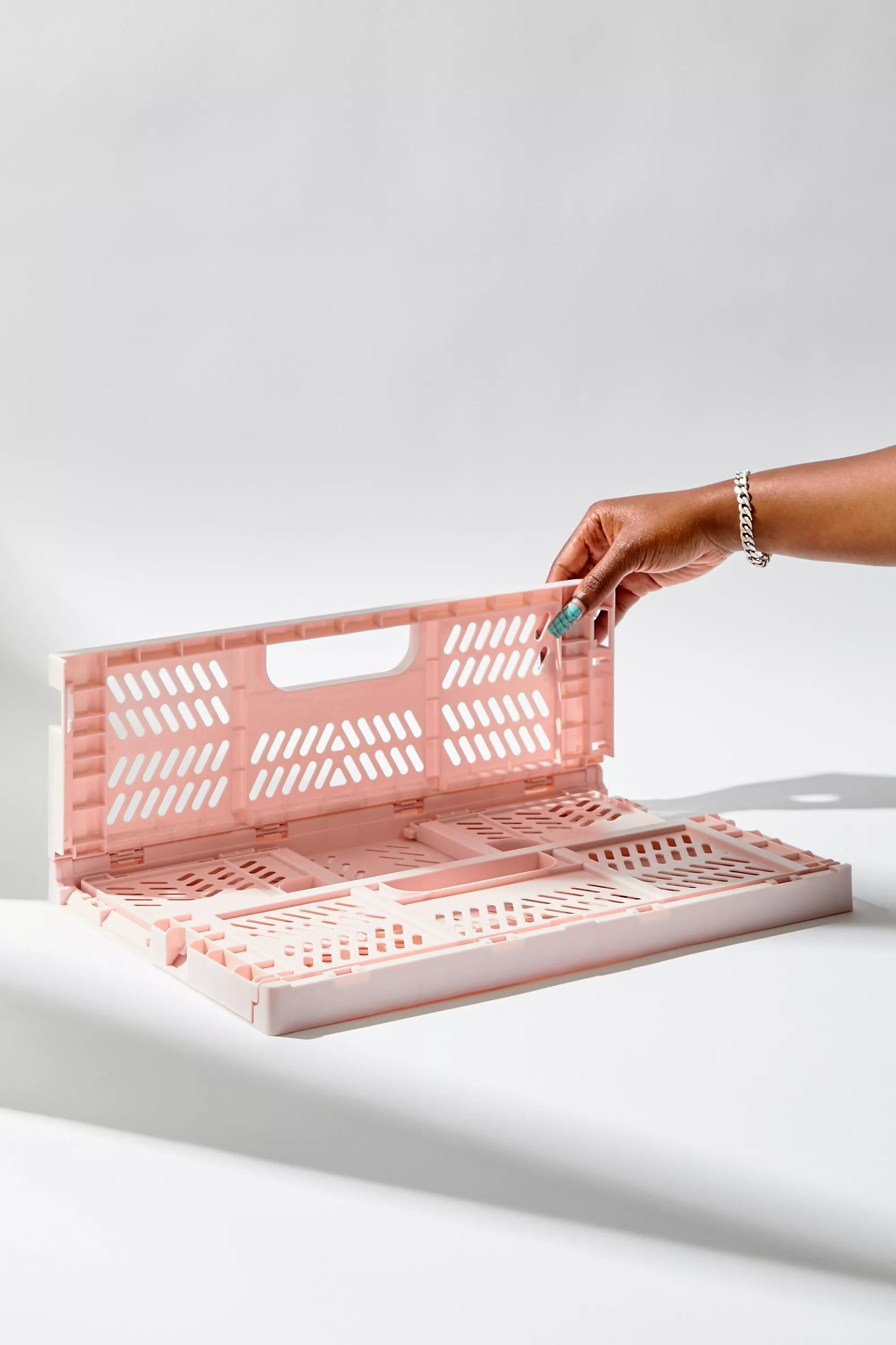 Pink Large Folding Storage Crate, , large image number 3