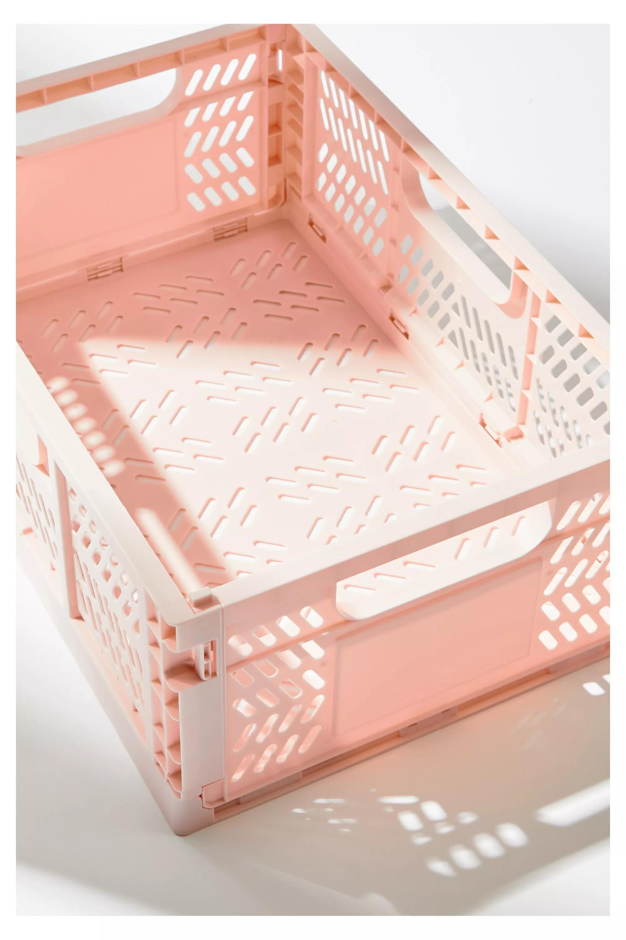Pink Large Folding Storage Crate, , large image number 4