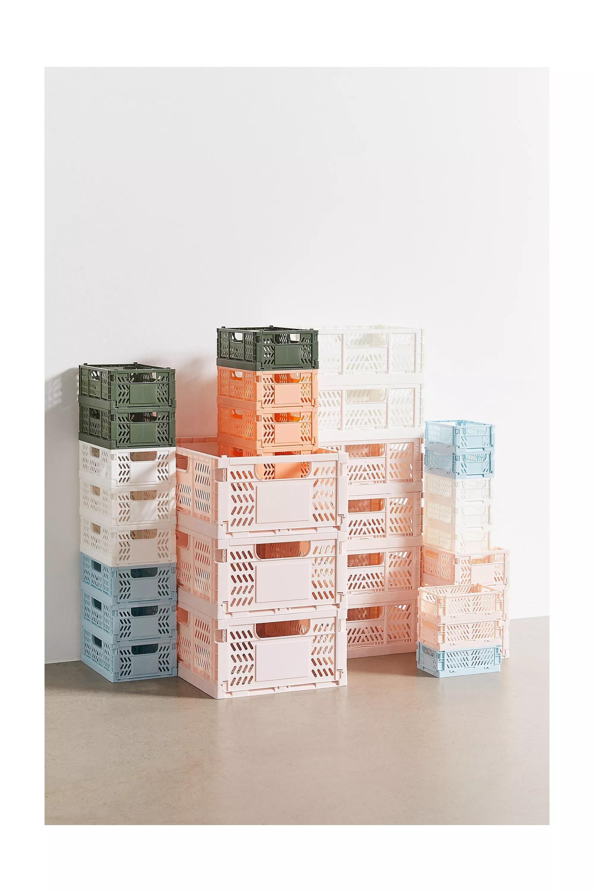 Pink Large Folding Storage Crate, , large image number 5