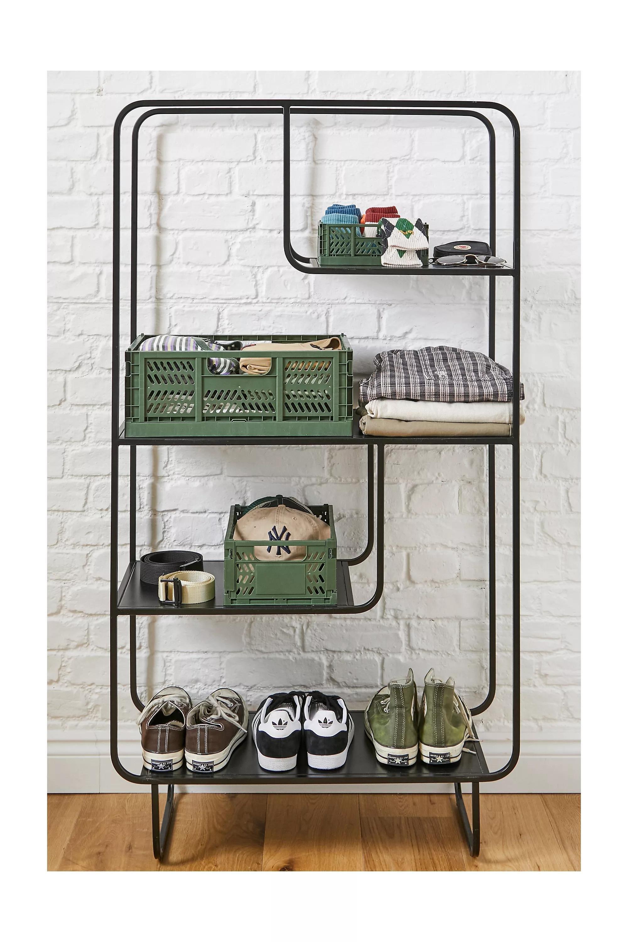 Green Felix Large Folding Storage Crate, , large image number 0