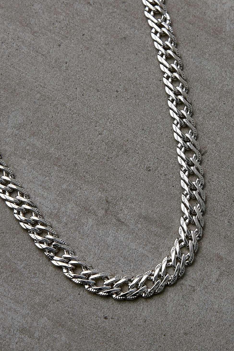 Silver Chunky Flat Chain Bracelet, , large image number 1