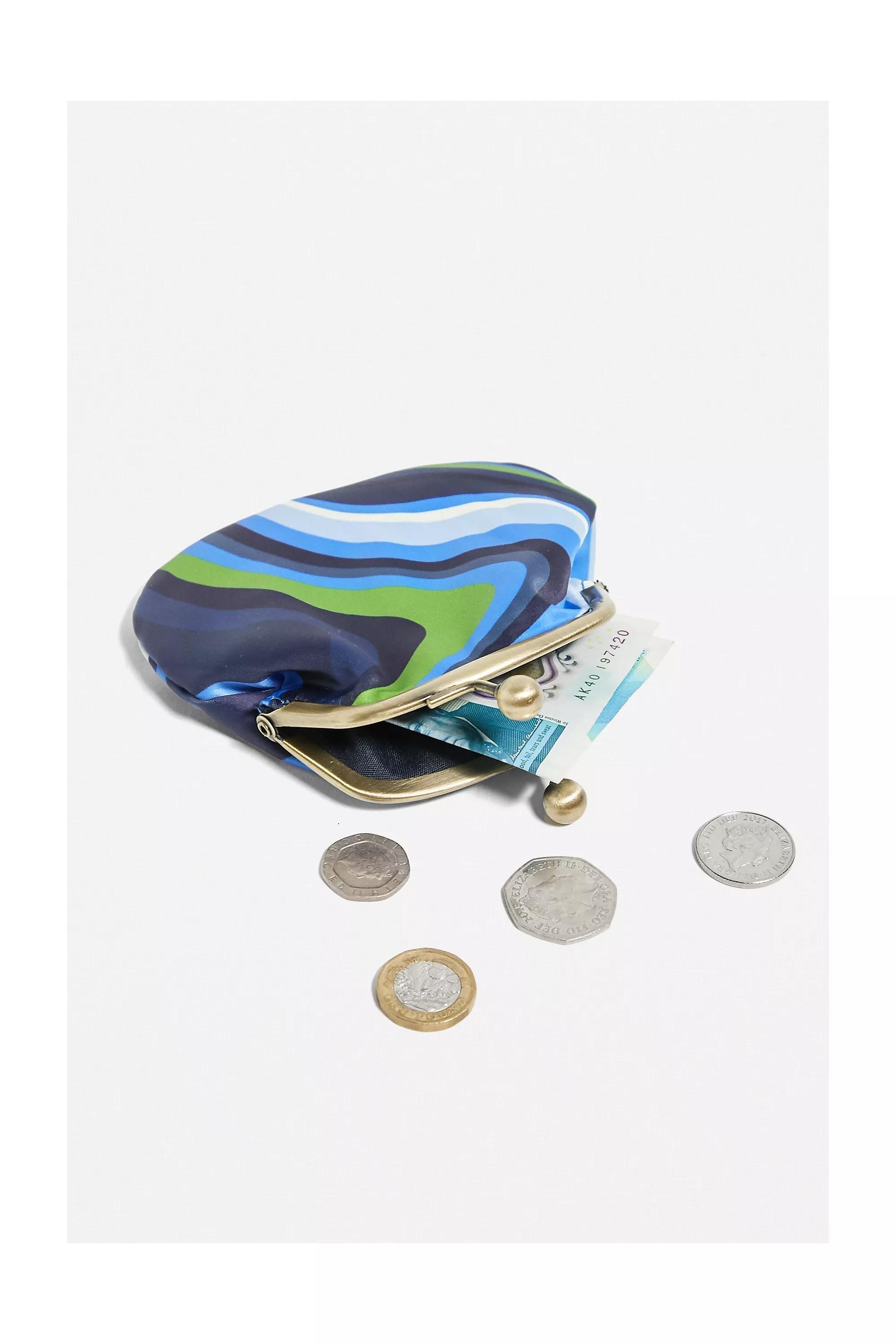 Blue Uo Satin Hand Bag, BLUE, large image number 0
