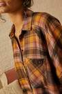 Urban Outfitters - Brown Motif UO Ashley Check Print Shirt Dress