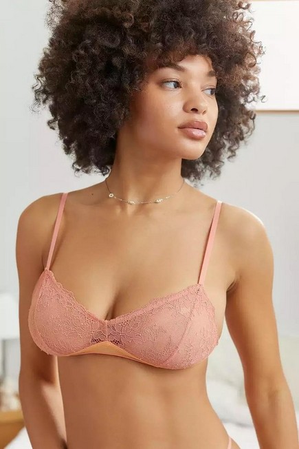 Urban Outfitters - Orange Out From Under Coquette Mesh Lace Bralette