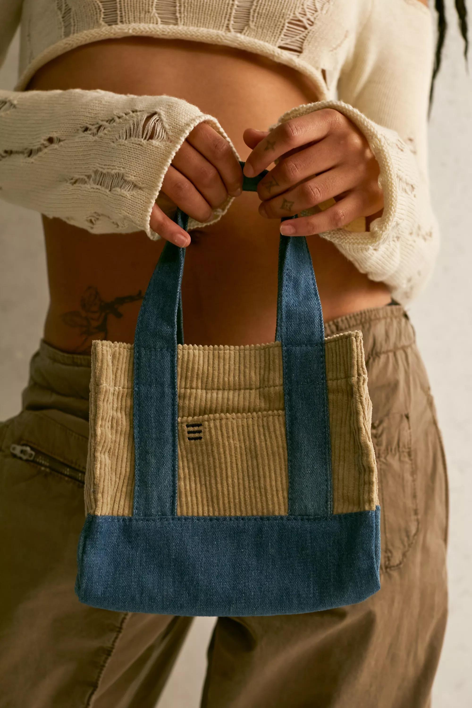 White Uo Canvas Mini Tote Bag, CREME, large image number 1