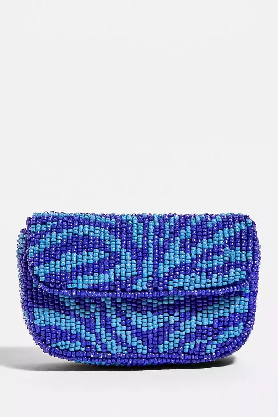 Blue UO Beaded Clip-On Pouch, , large image number 0