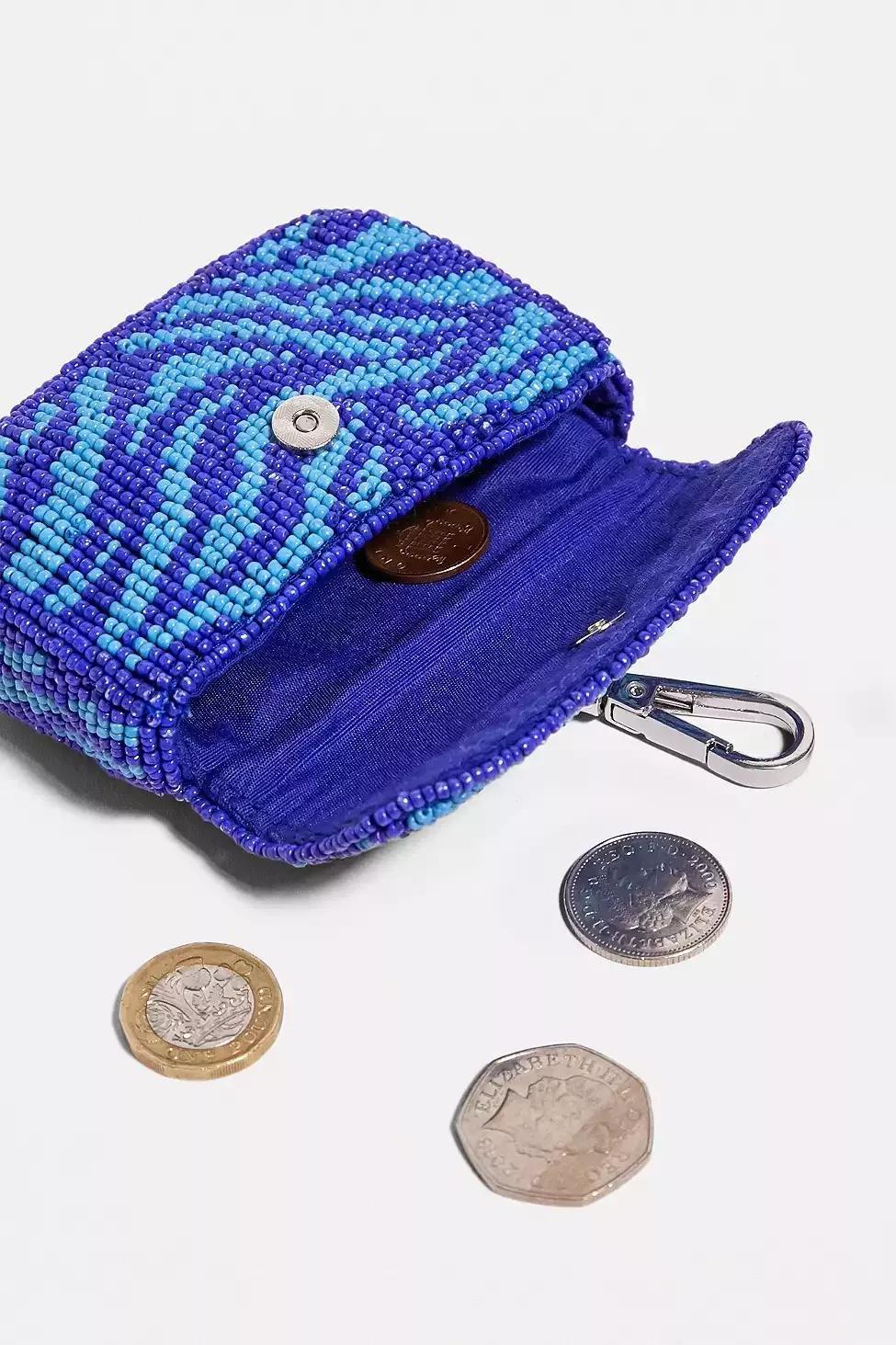 Blue UO Beaded Clip-On Pouch, , large image number 2