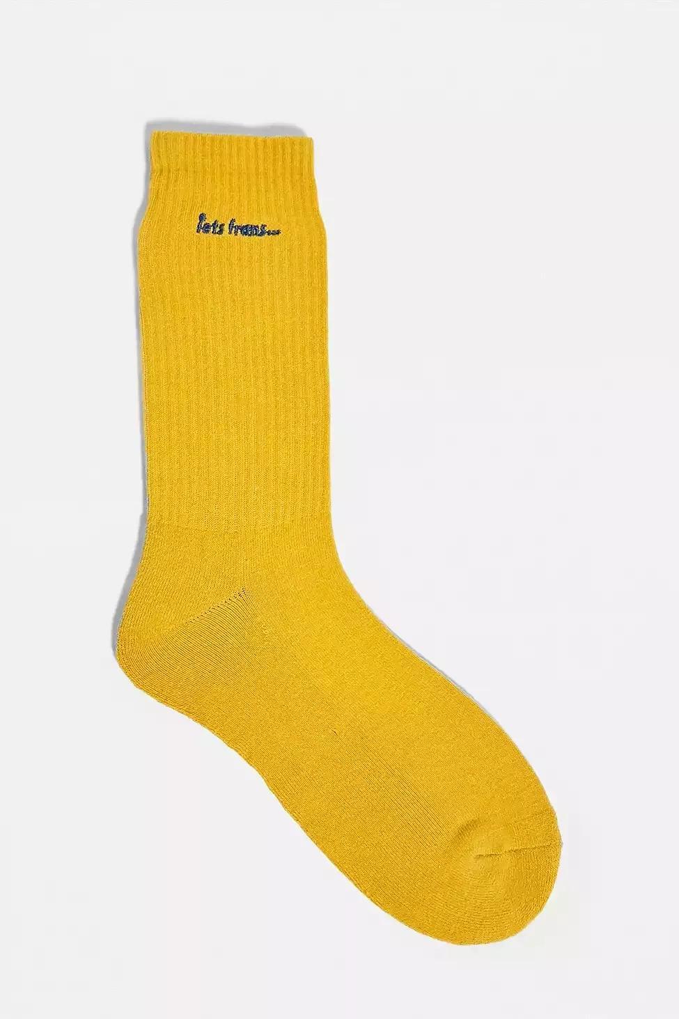 Gold Iets Frans Yellow Low Crew Socks, , large image number 0