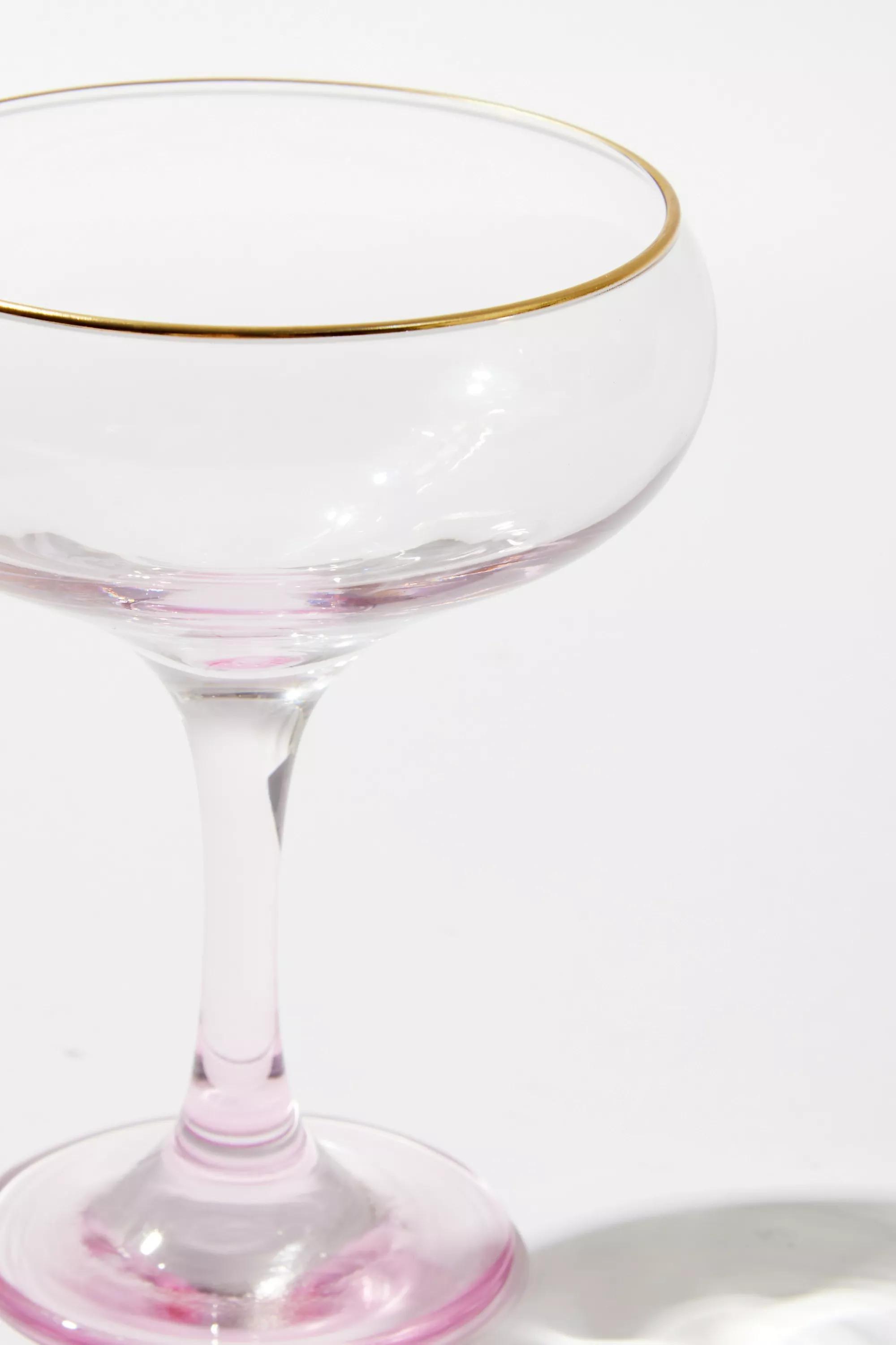 Pink Champagne Coupe Glass, PINK, large image number 1
