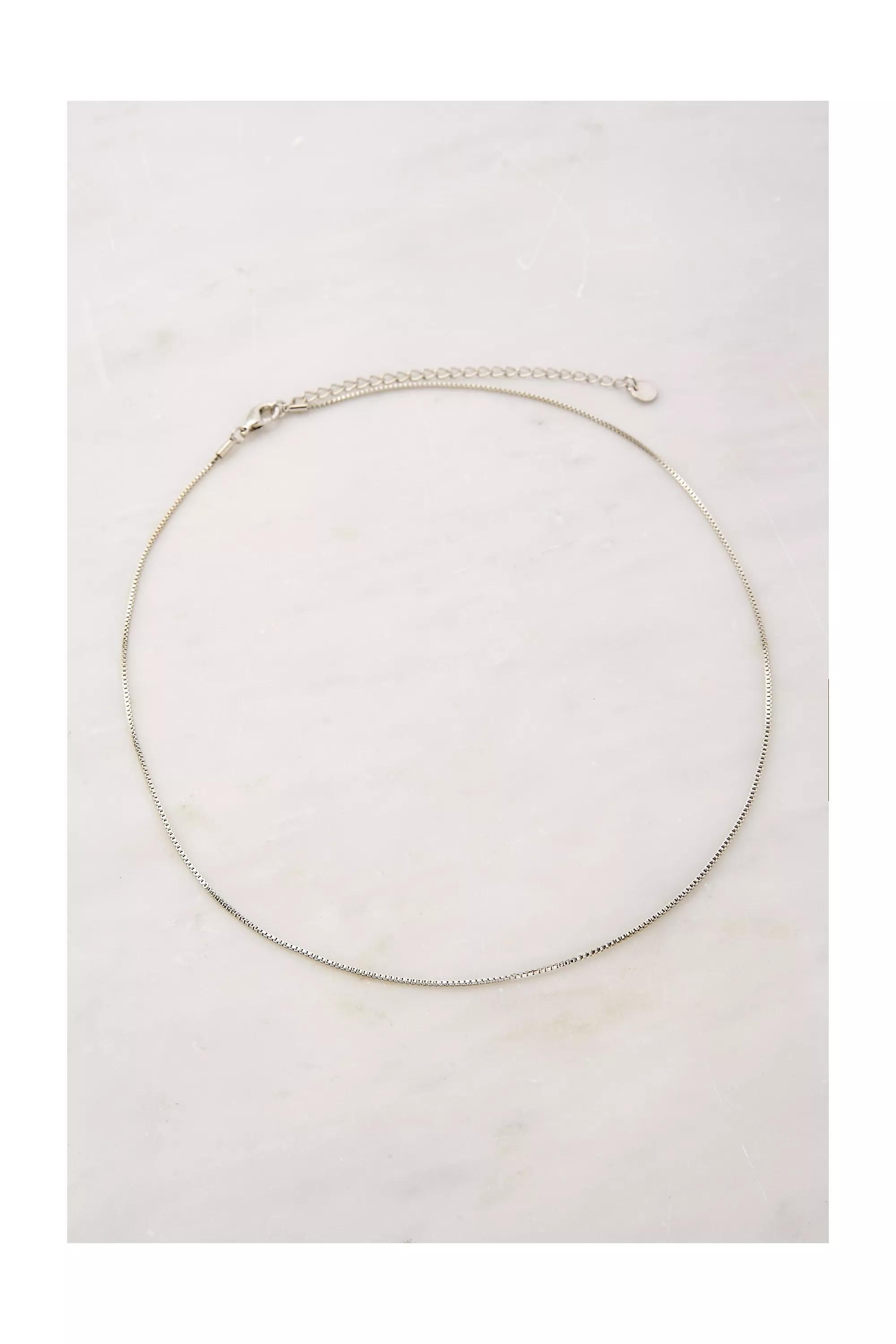 Silver Box Chain Necklace, SLVR, large image number 0