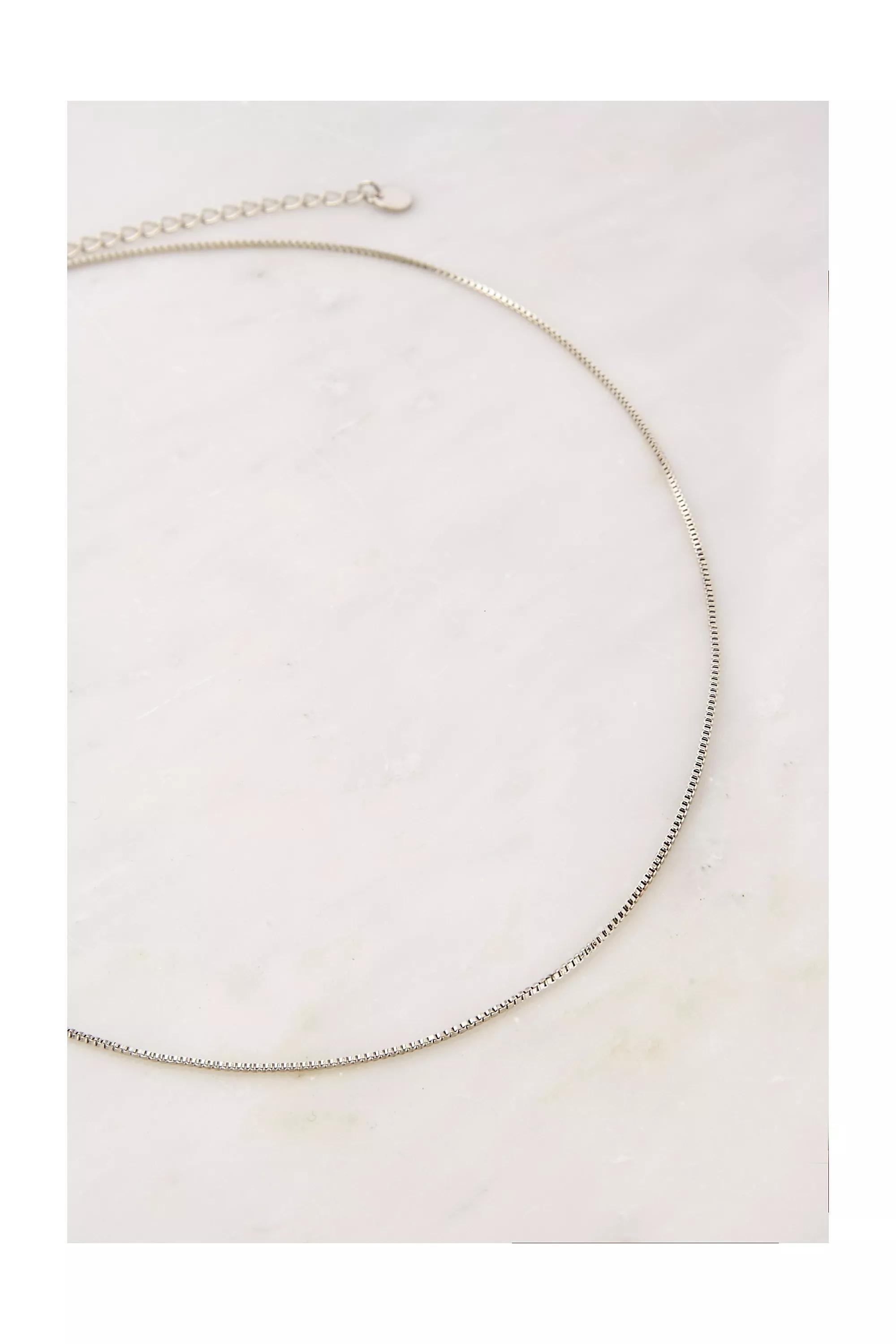 Silver Box Chain Necklace, SLVR, large image number 1