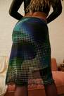 Urban Outfitters - Blue UO Geometric Dots Print Mesh Midi Skirt