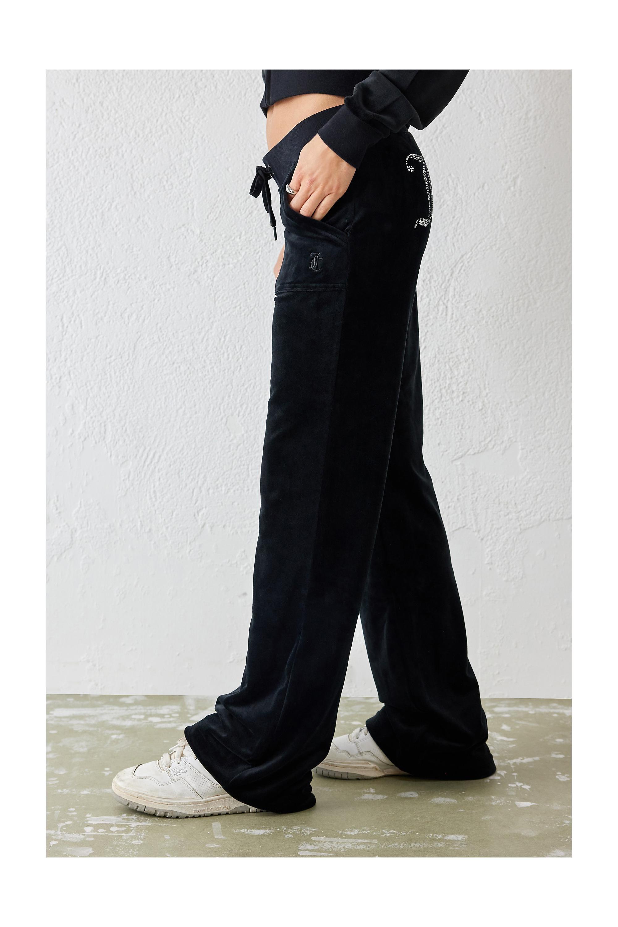 Black Juicy Couture Uo Low Rise Flared Track Pants, , large image number 4