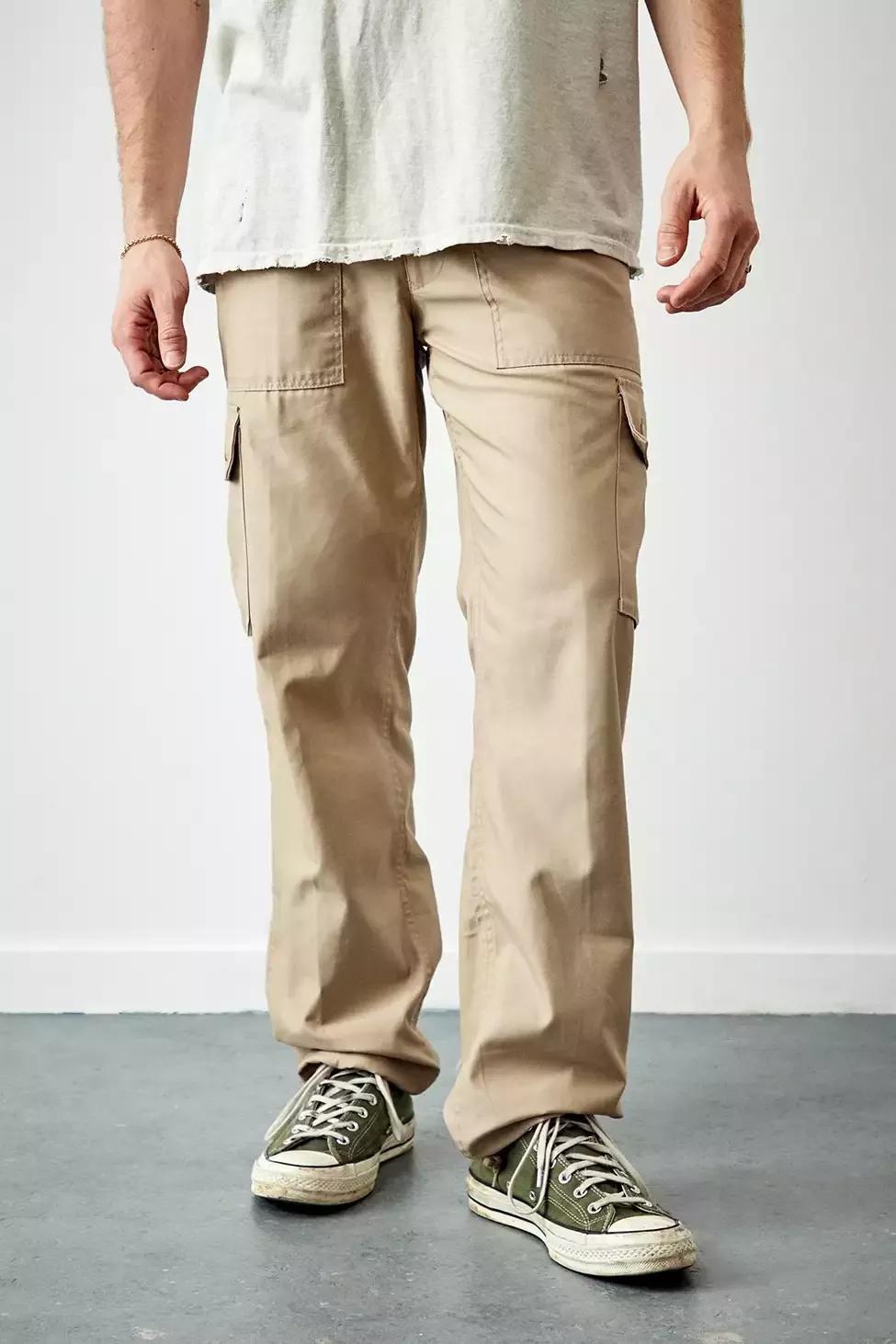 Beige Urban Renewal Salvaged Deadstock Cargo Pants., , large image number 0