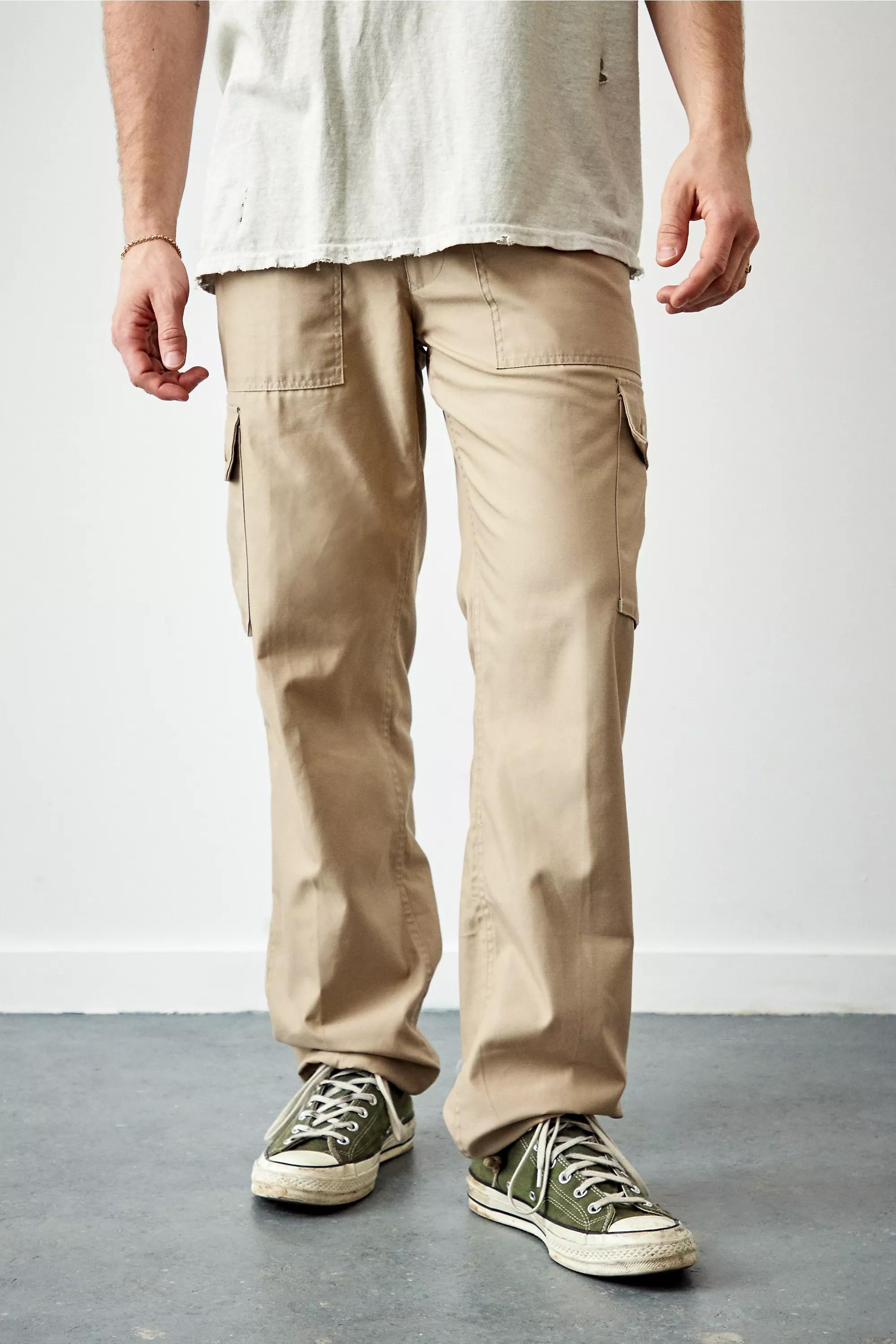 Beige Urban Renewal Salvaged Deadstock Cargo Pants., , large image number 3
