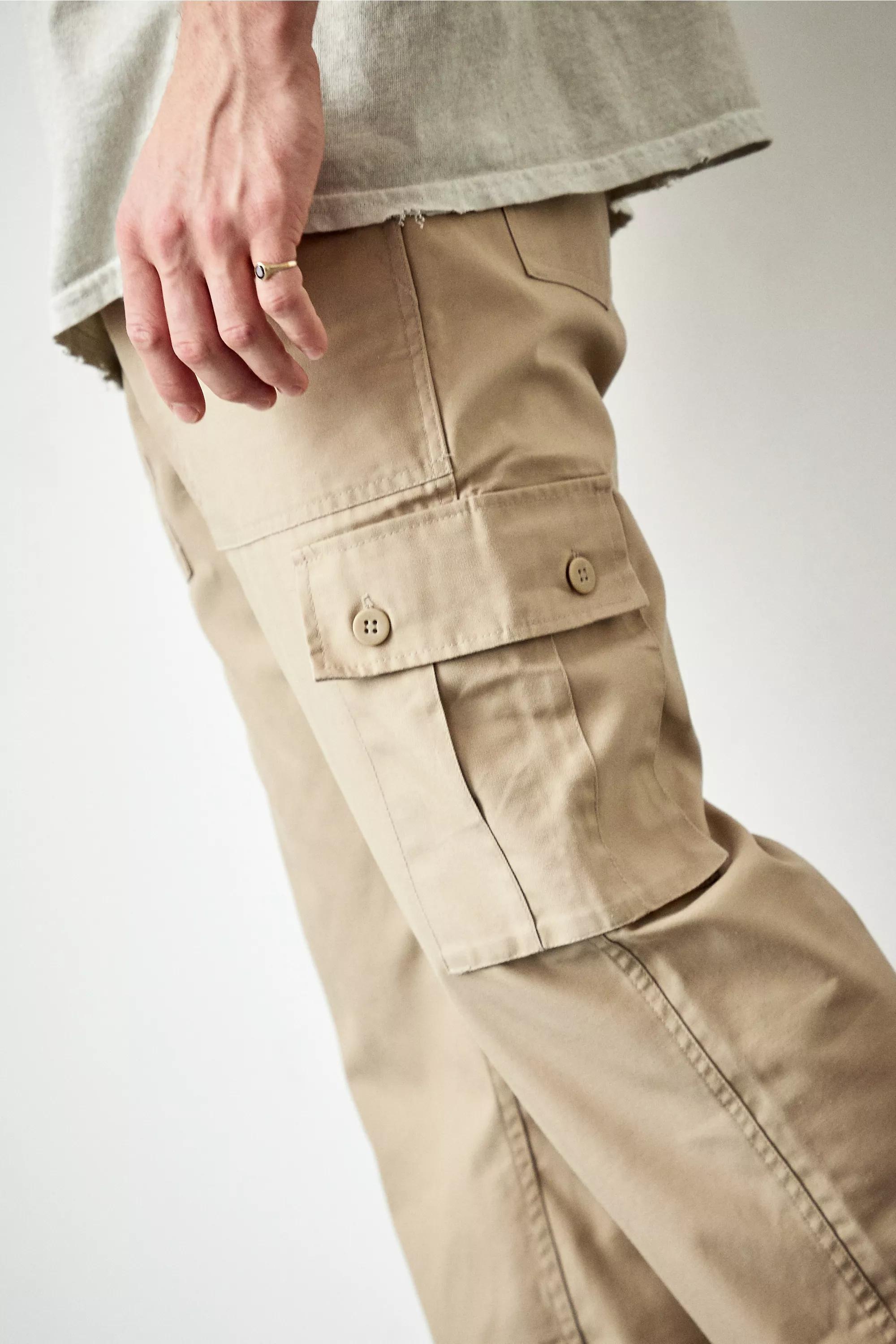 Beige Urban Renewal Salvaged Deadstock Cargo Pants., , large image number 9