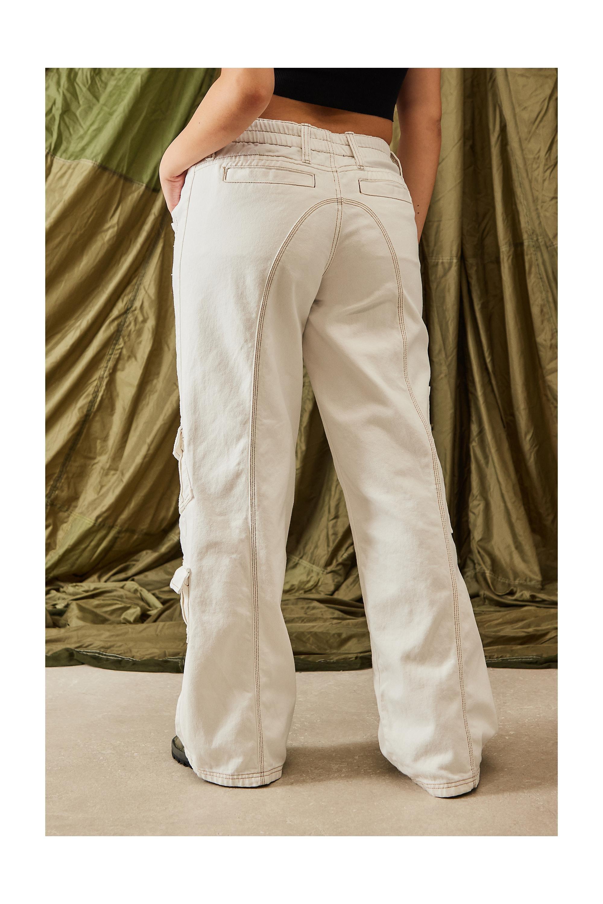 White Bdg Y2K Cargo Jeans, , large image number 2
