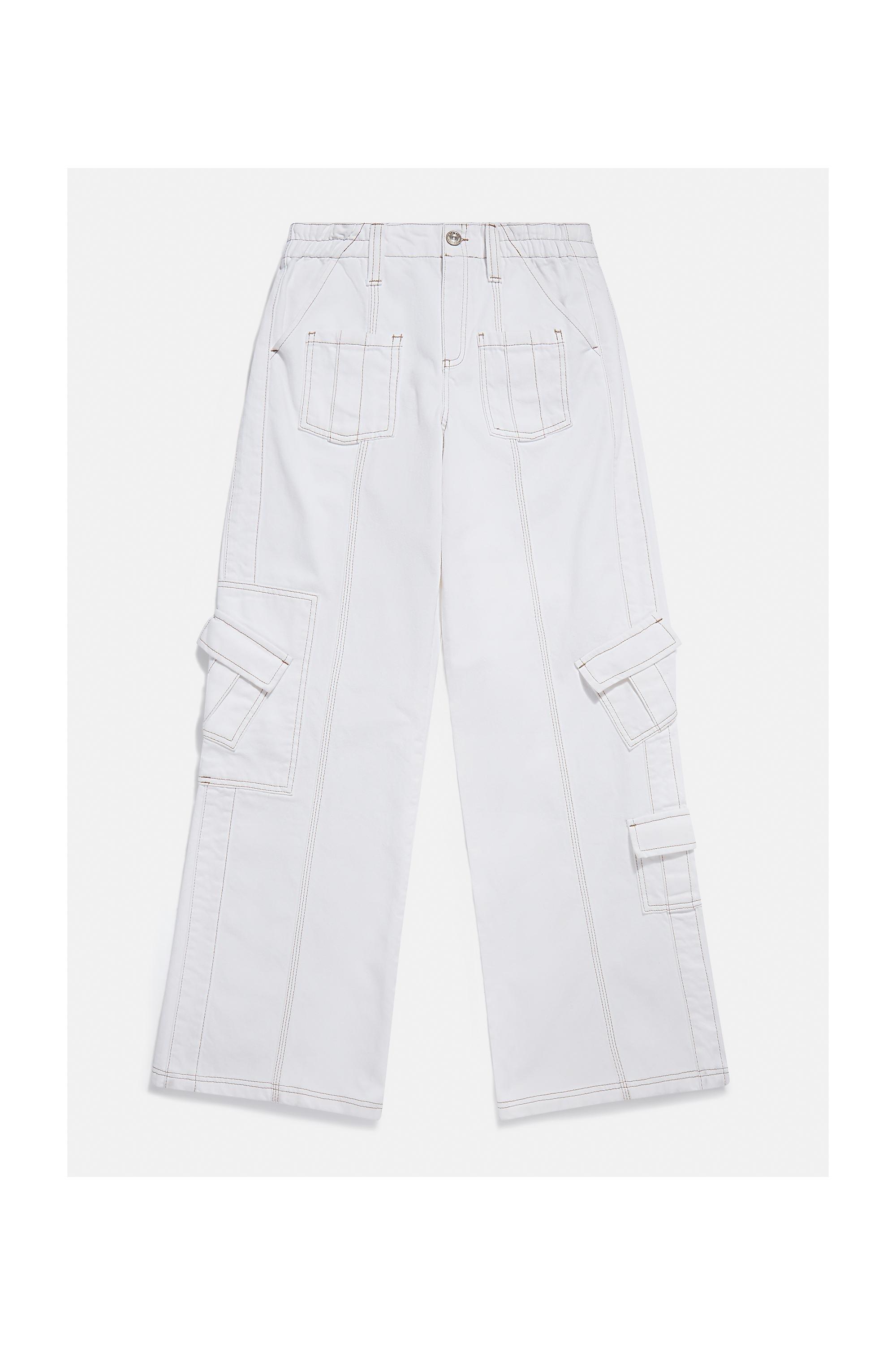 White Bdg Y2K Cargo Jeans, , large image number 4