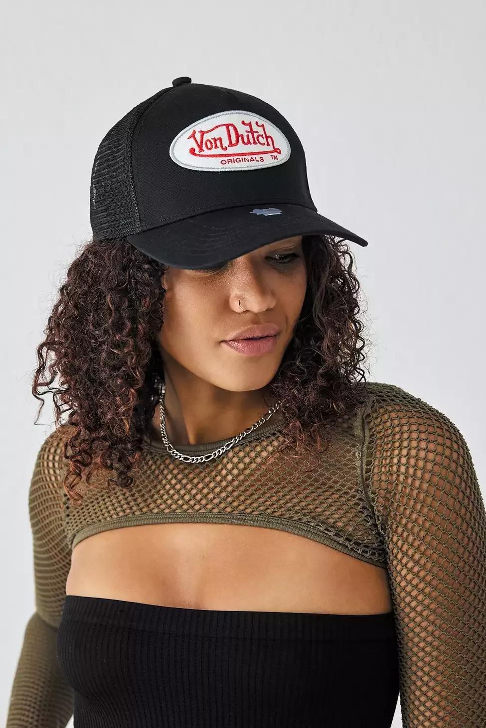 Black Von Dutch Boston Trucker Hat, , large image number 0