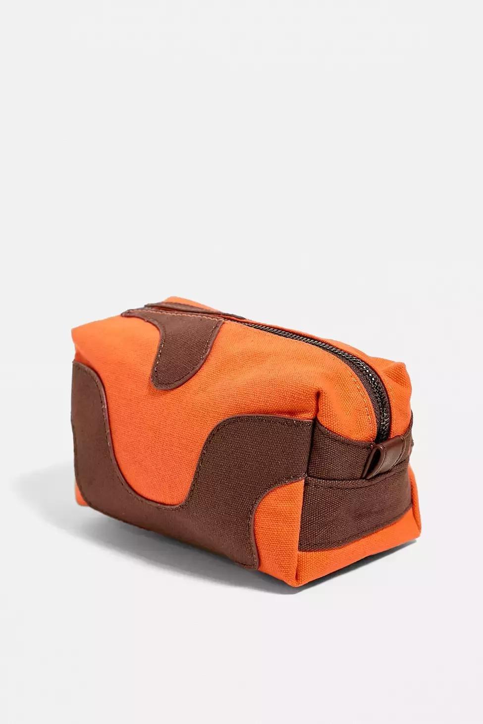 Orange UO Wavey Canvas Makeup Bag, , large image number 2