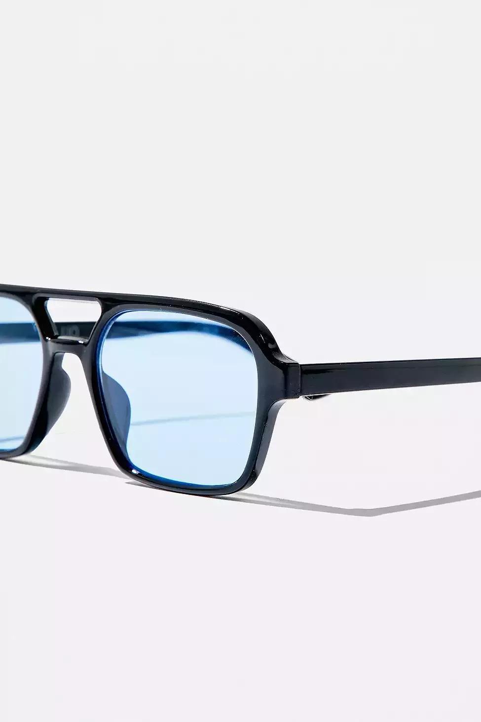 BLUE UO The LJ Aviator Sunglasses, , large image number 3