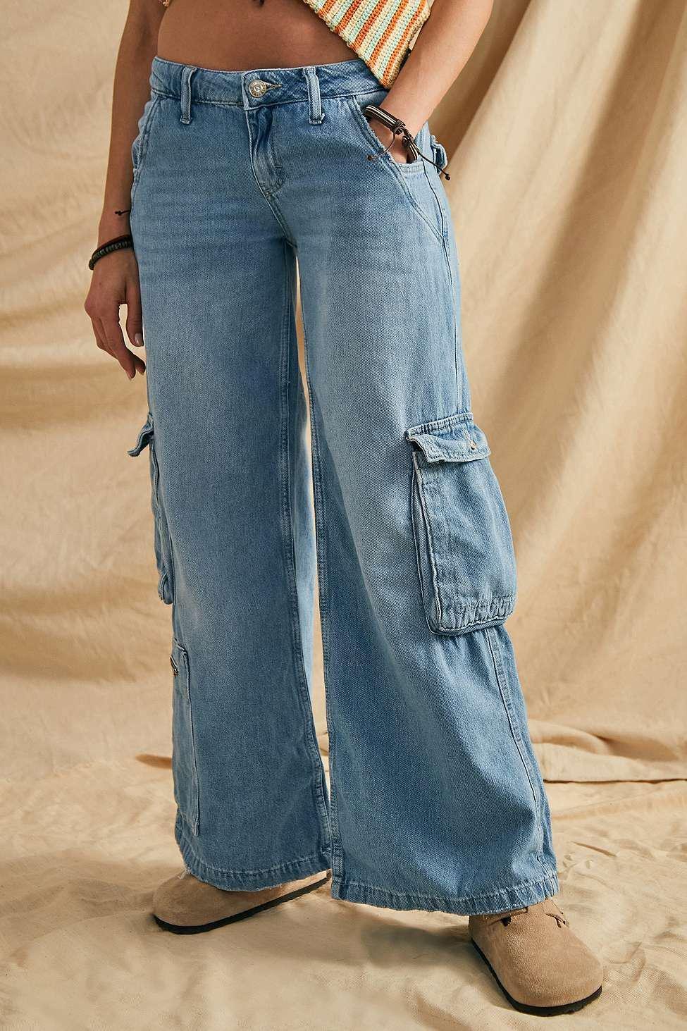 Urban Outfitters - blue denim wide leg jeans 