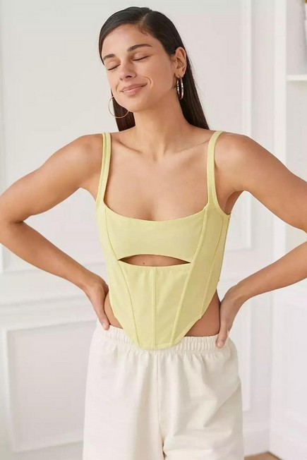 Urban Outfitters - GRN Out From Under Spitfire Mesh Cut-Out Corset