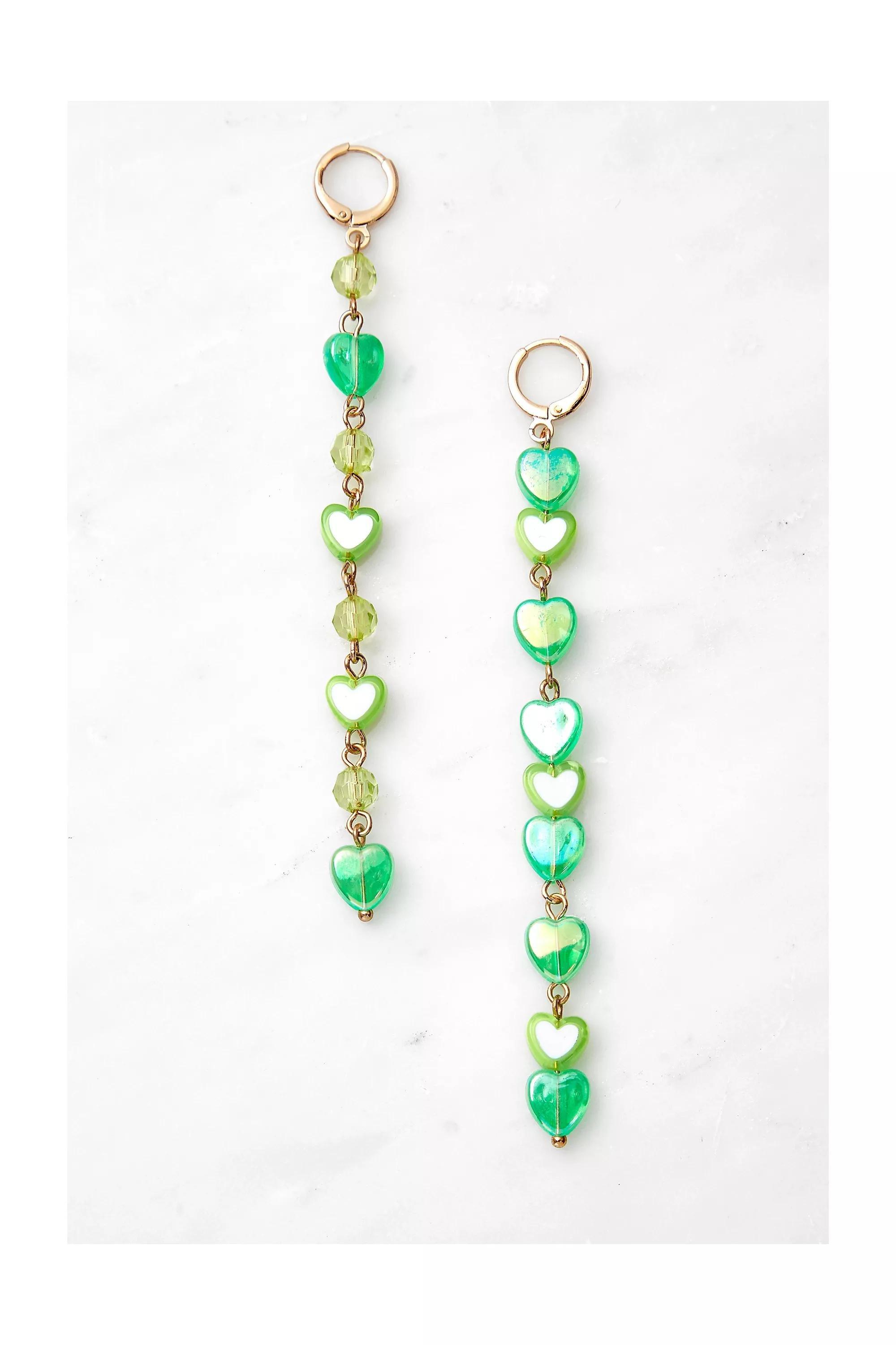 GRN Resin Heart Drop Earrings, GRN, large image number 1