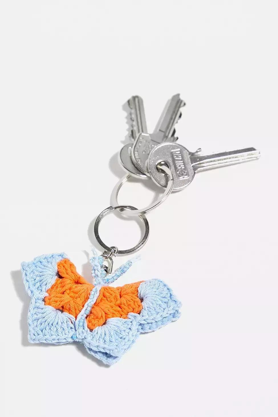 BLUE Knitted Novelty Keyring, , large image number 1