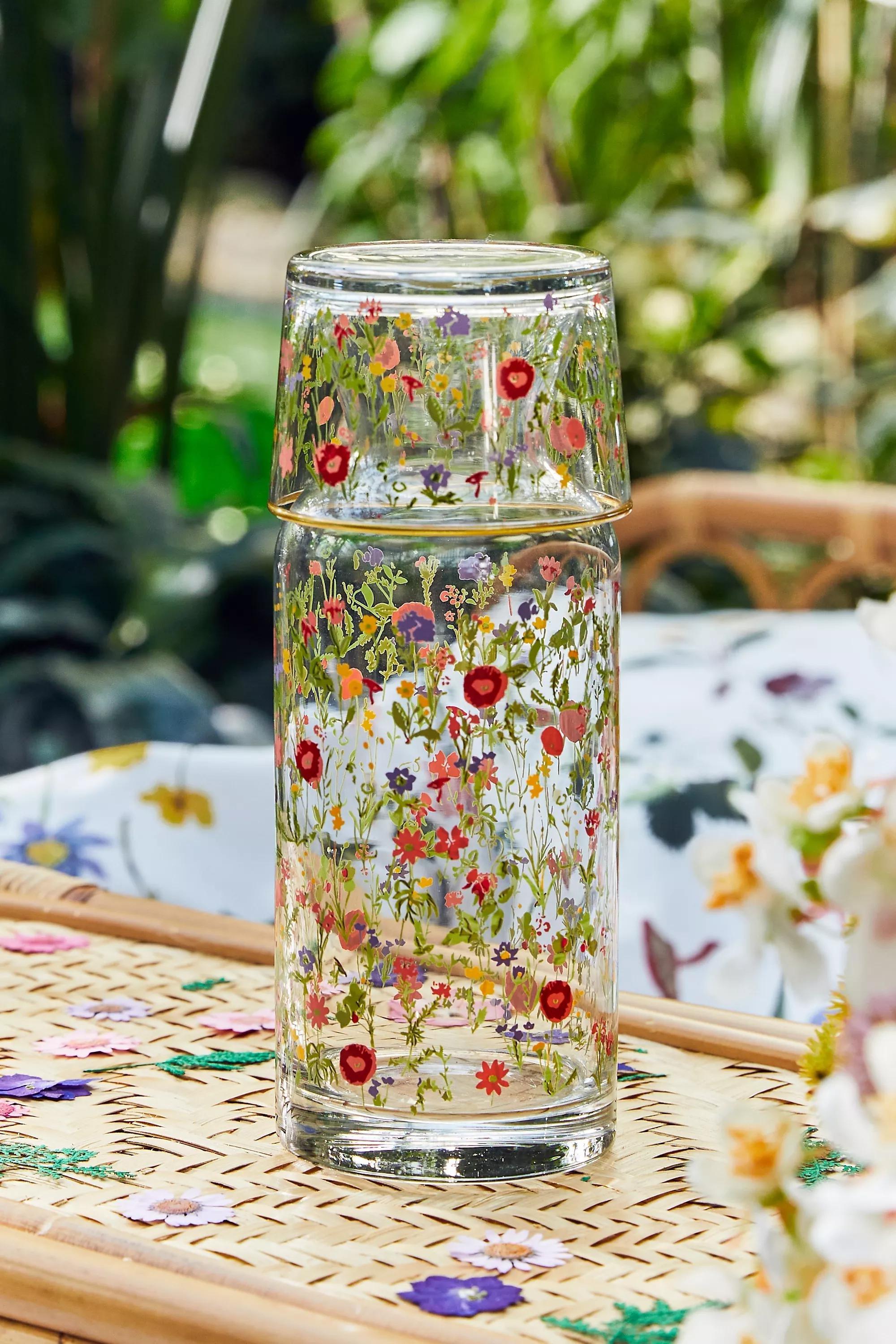 Assort Wildflower Glass Carafe, , large image number 0