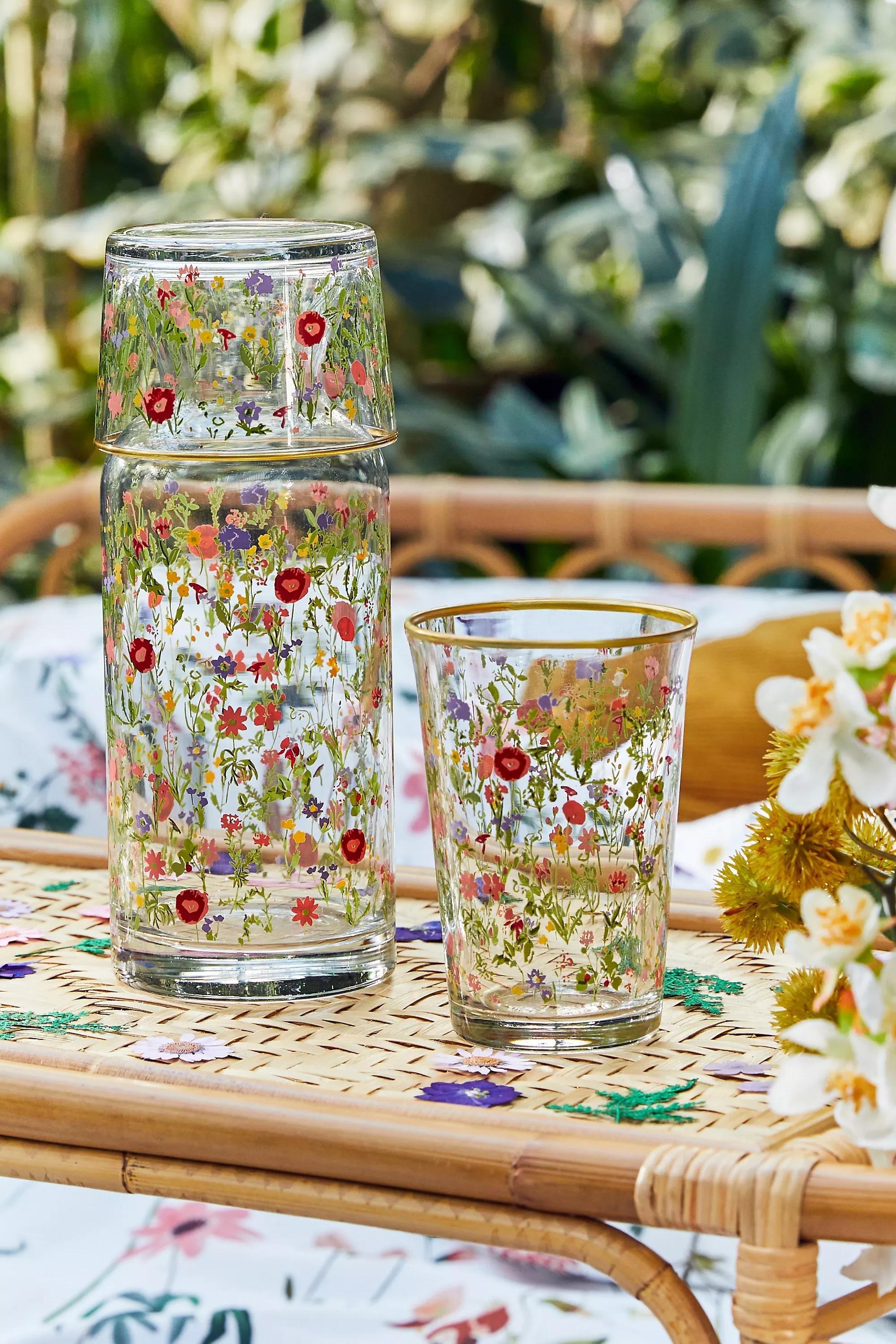 Assort Wildflower Glass Carafe, , large image number 2