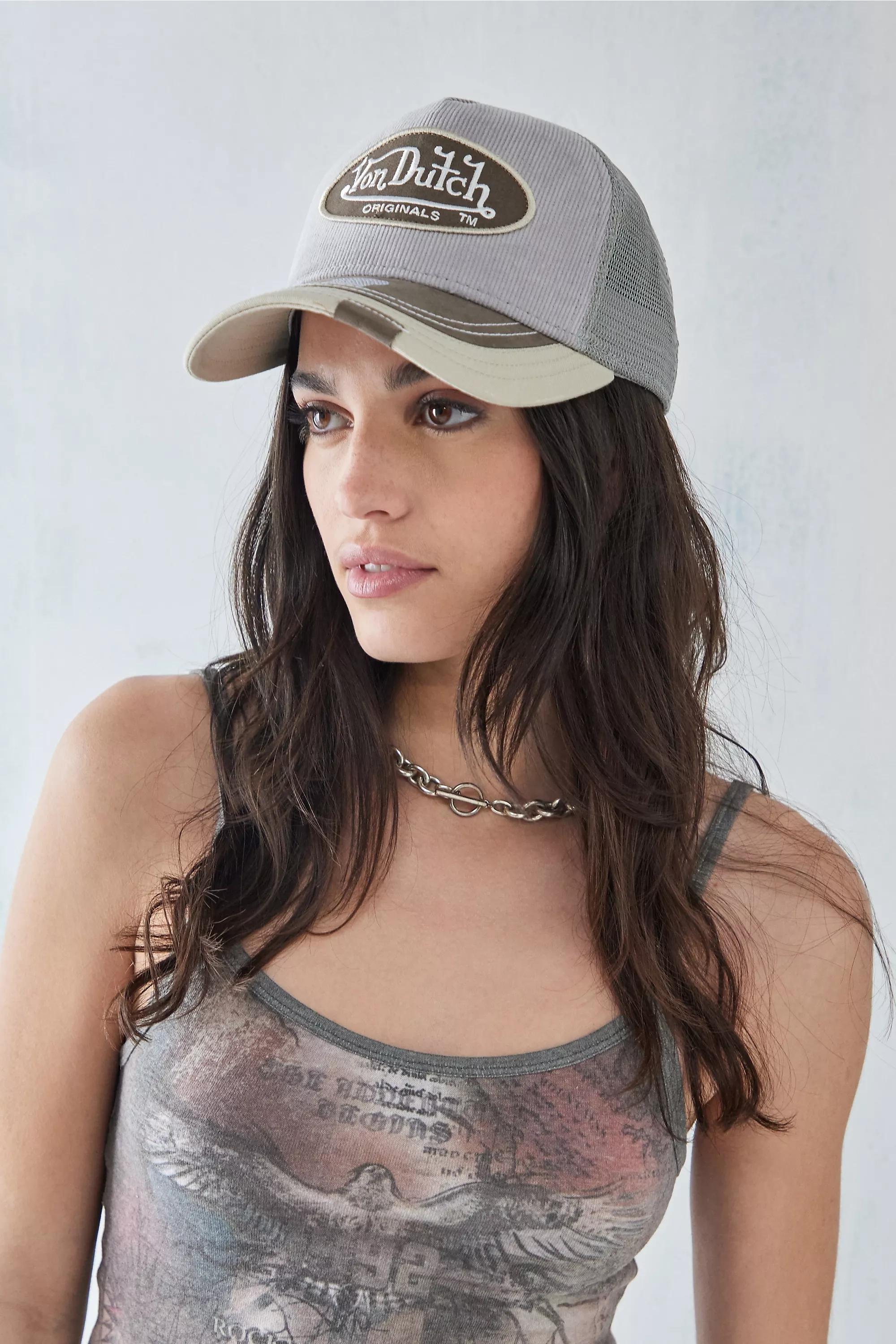 GREY Von Dutch Pink Corduroy Trucker Hat, , large image number 0