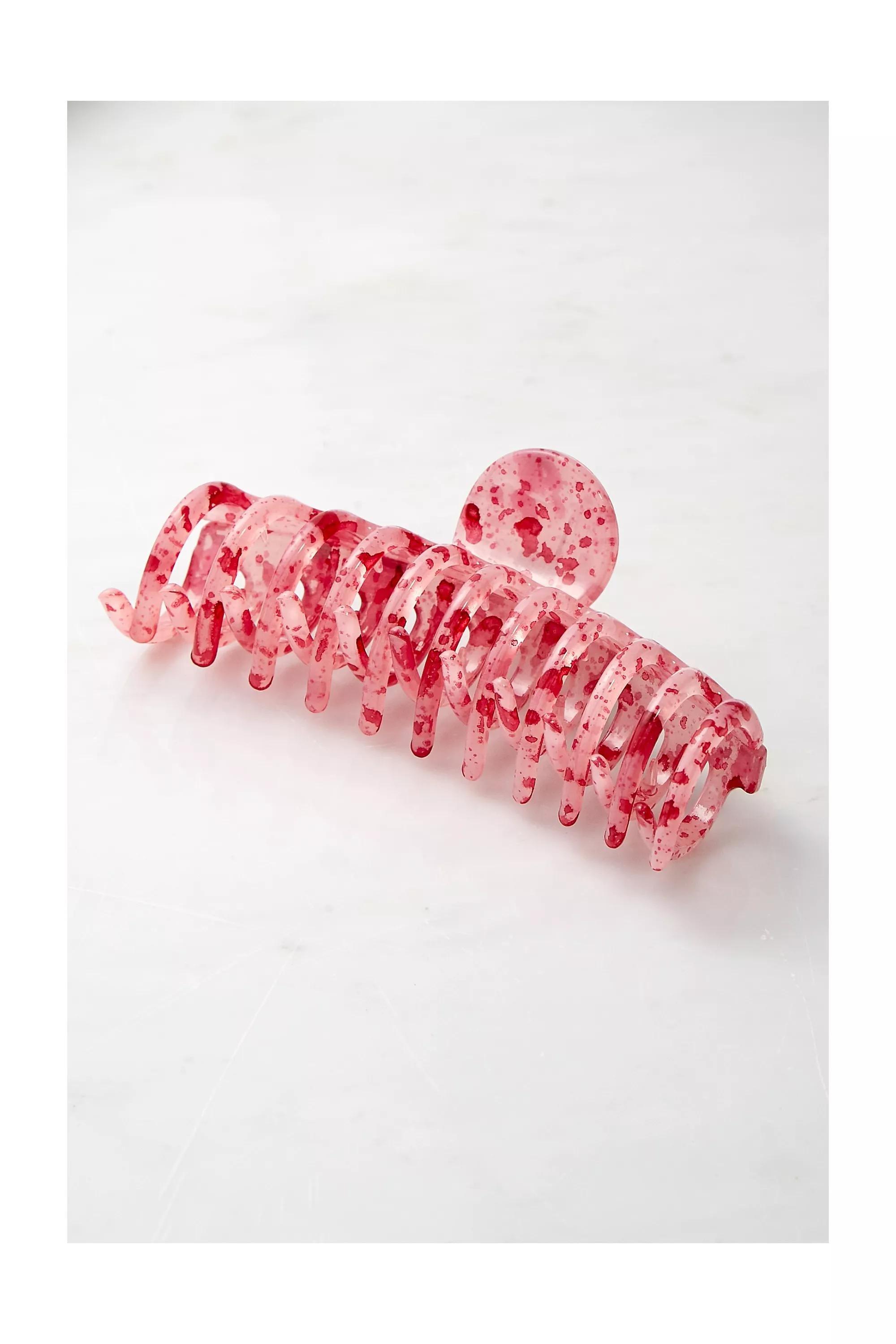 Pink Marble Barrel Claw Clip, , large image number 0