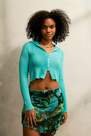 Urban Outfitters - Turquoise iets Frans... Double Zip-Through Hoodie