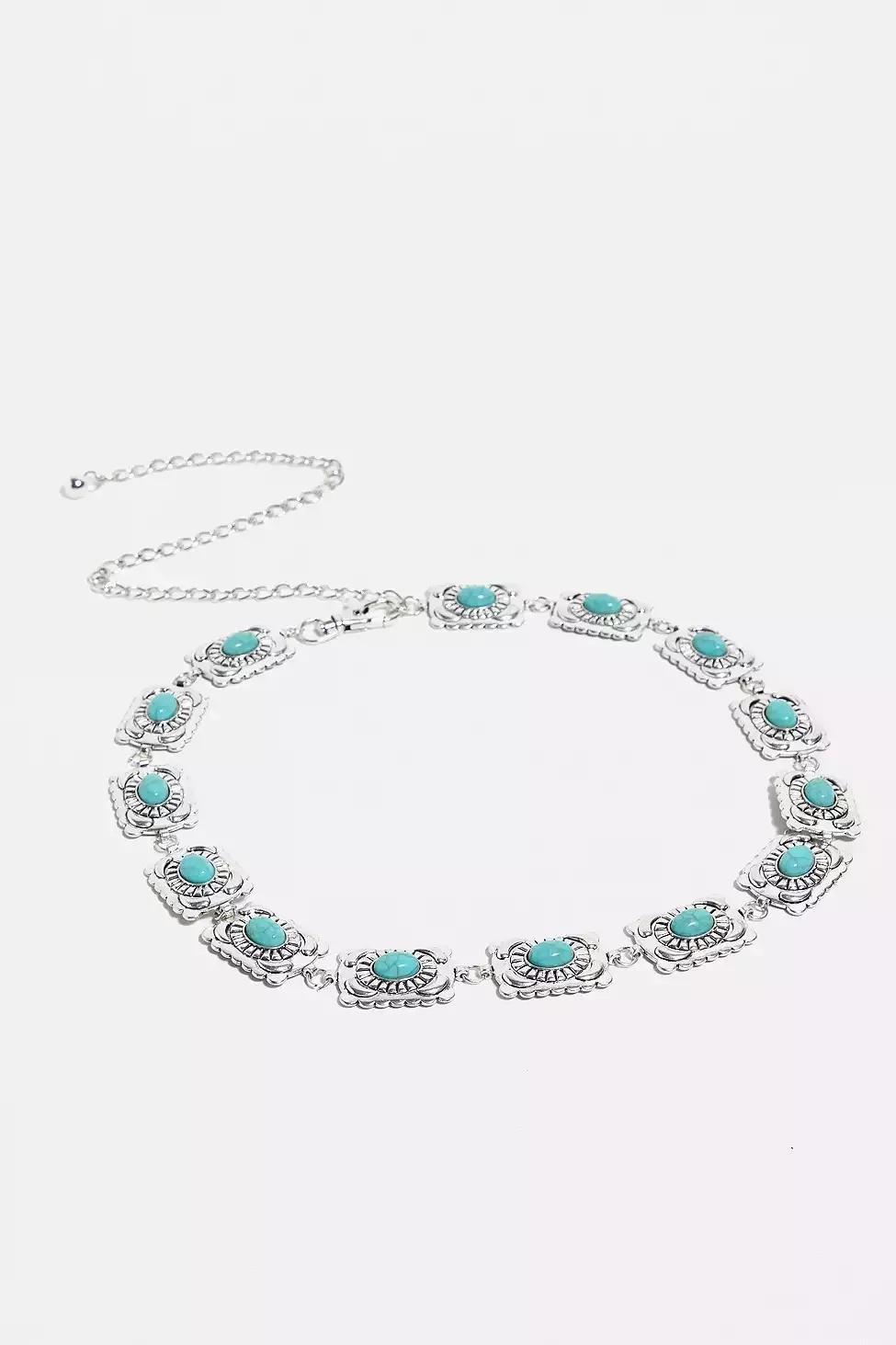 SLVR UO Turquoise Chain Belt, , large image number 1