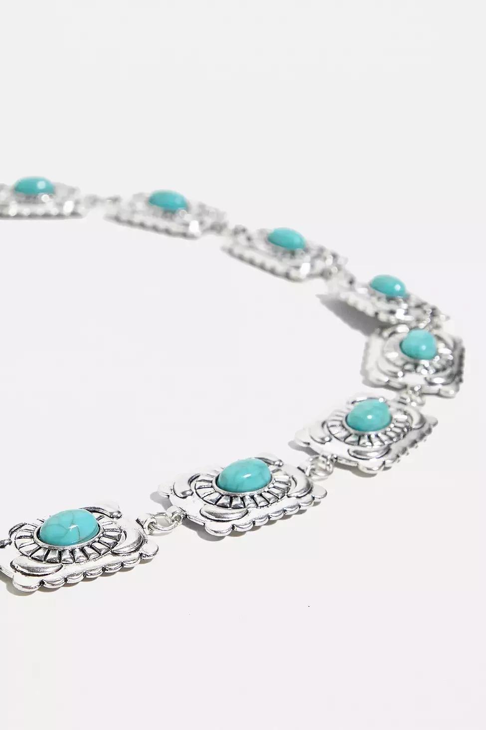 SLVR UO Turquoise Chain Belt, , large image number 2