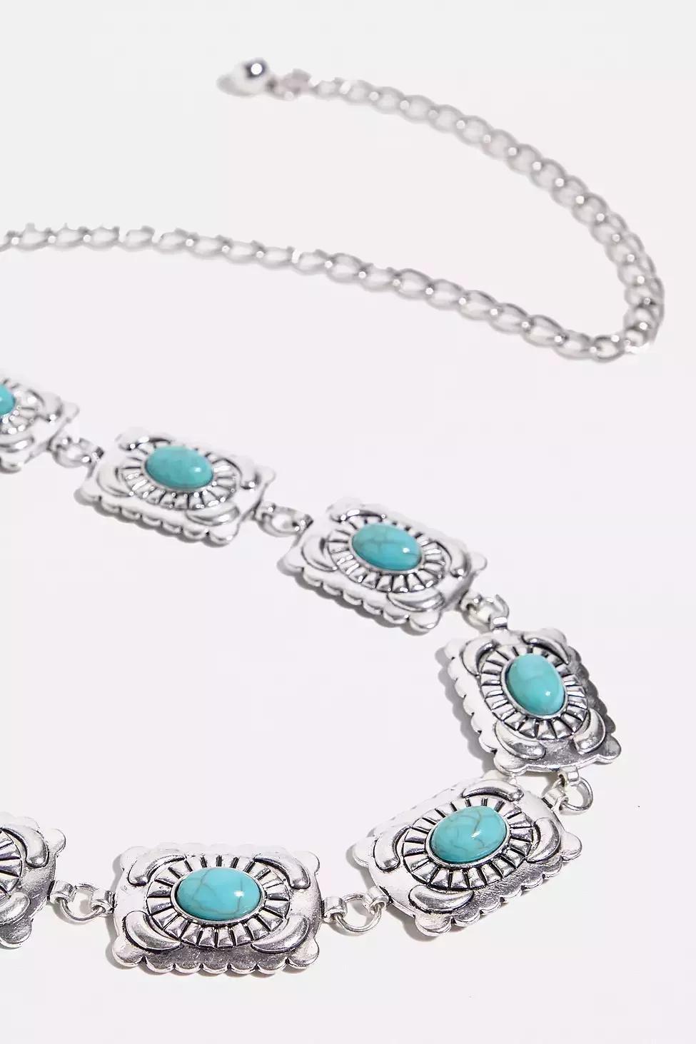 SLVR UO Turquoise Chain Belt, , large image number 3