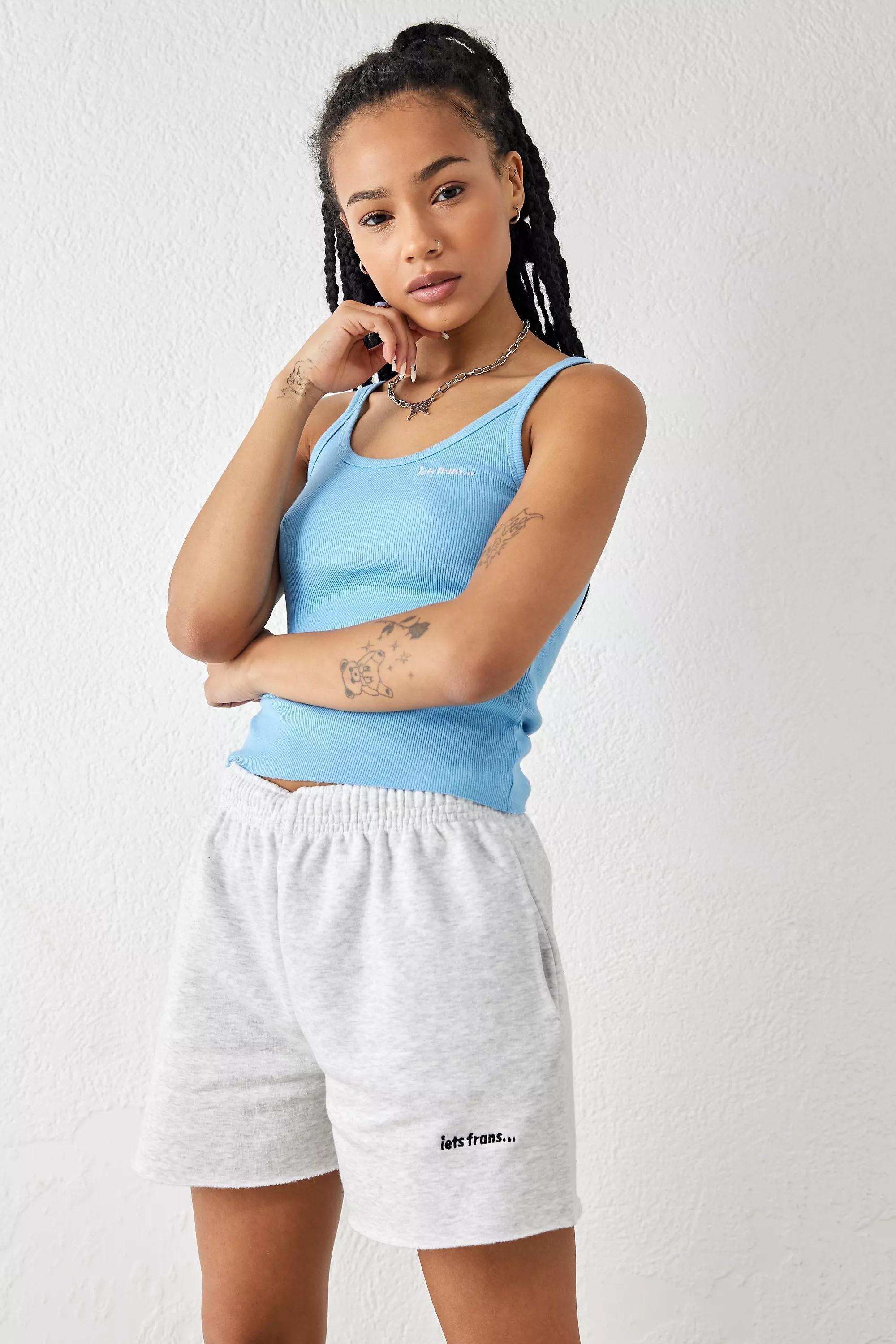 Grey Iets Frans... Cut-Off Jogger Shorts, , large image number 1
