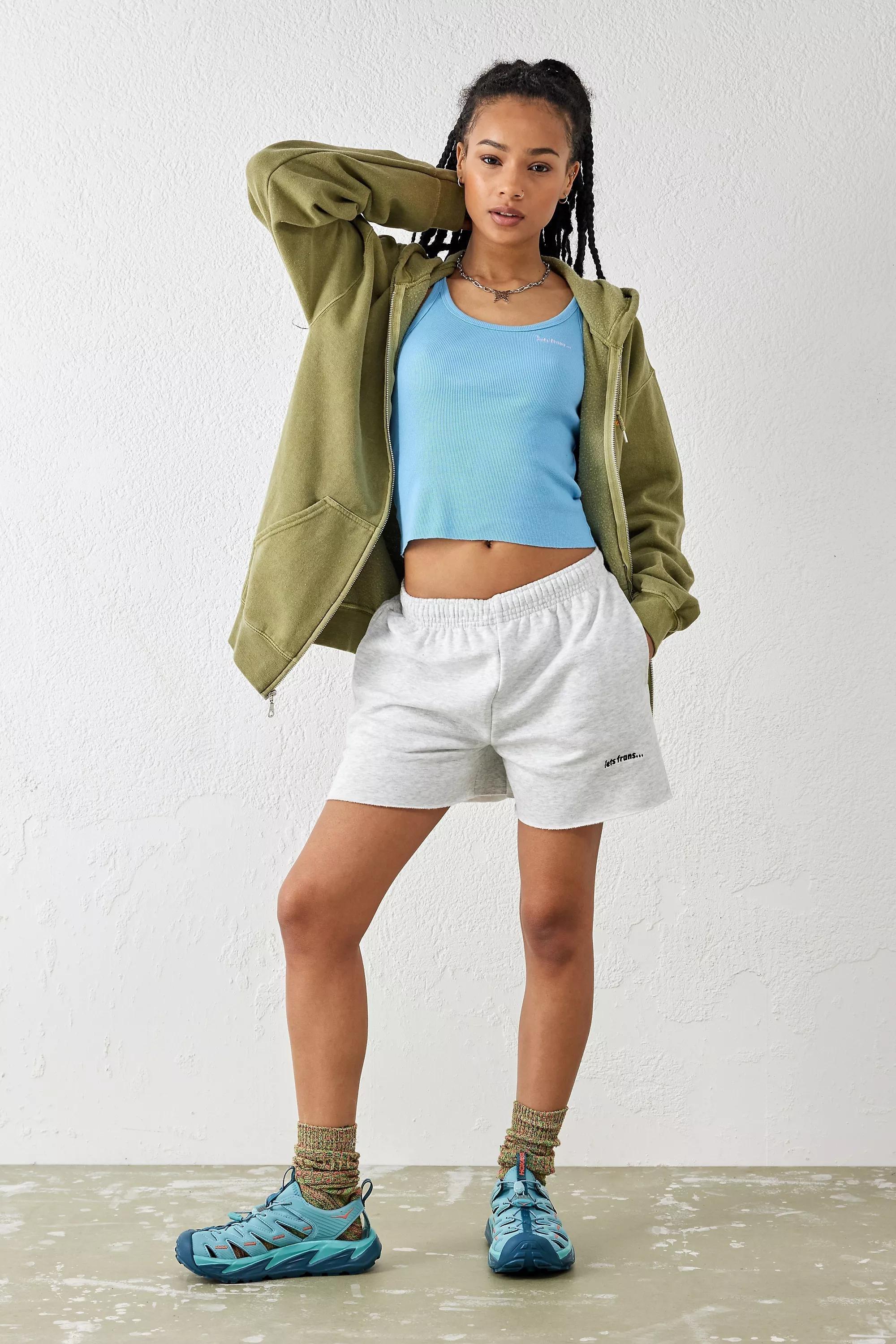 Grey Iets Frans... Cut-Off Jogger Shorts, , large image number 5
