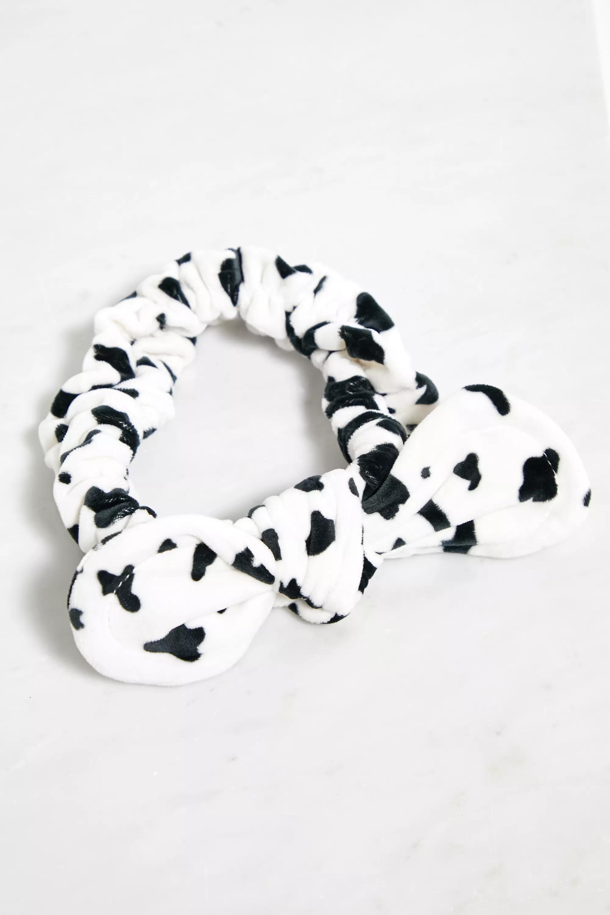 White Cow Print Spa Day Headband, , large image number 1