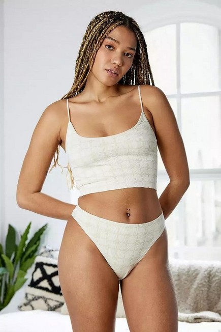 Urban Outfitters - White iets Frans... Markie Seamless Ribbed Knickers