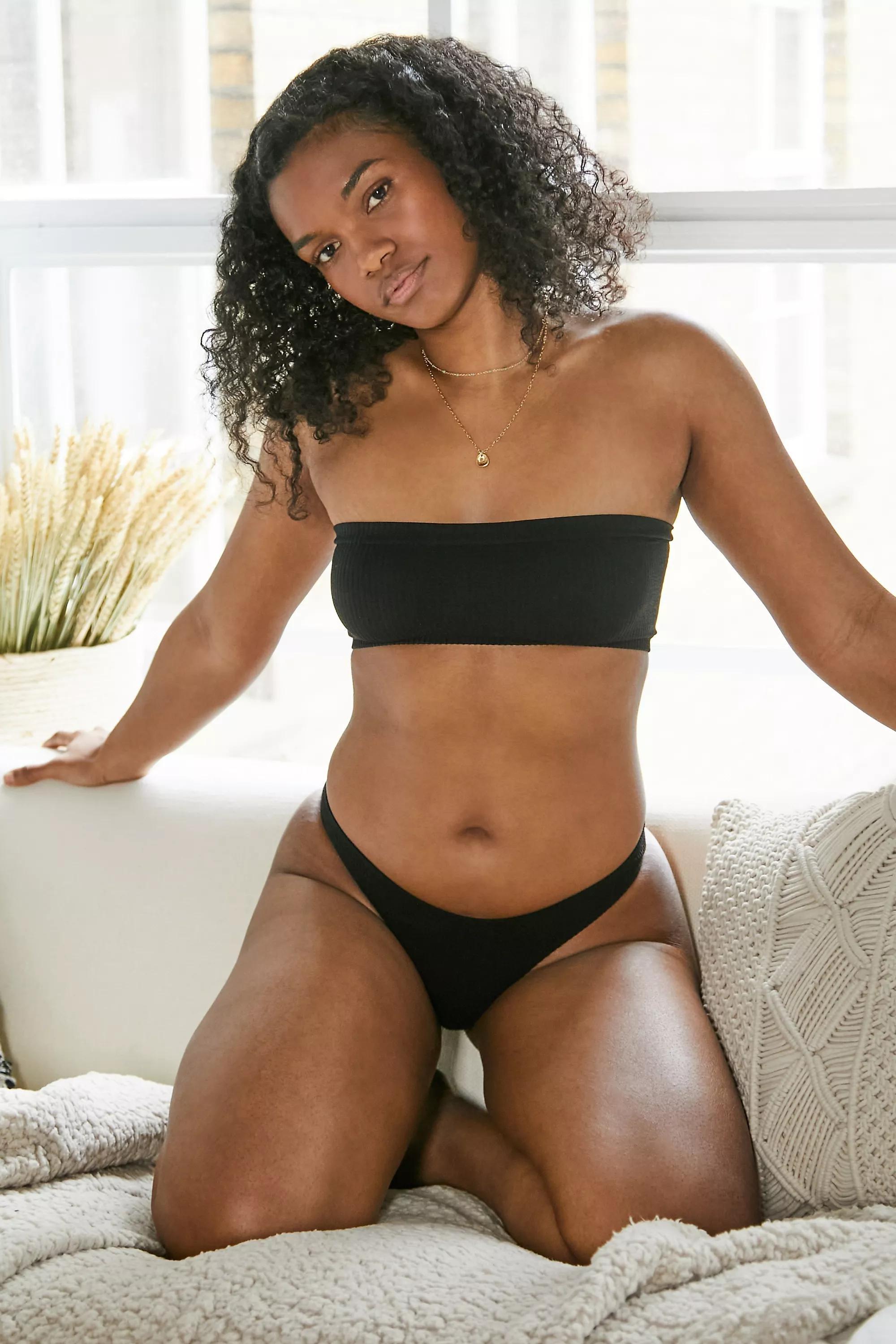 Urban Outfitters Black Out From Under Seamless High Leg Knickers