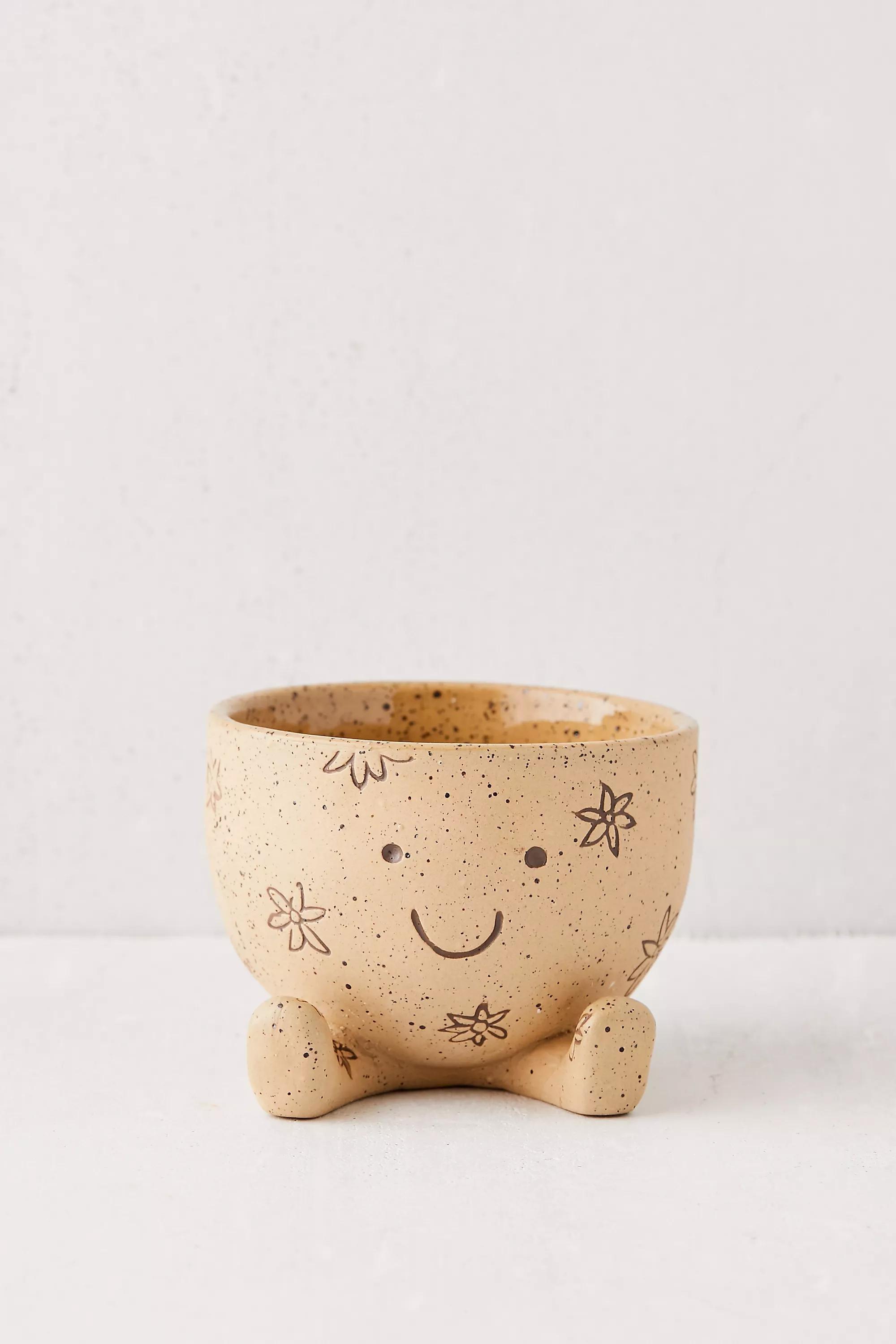 Brown Ceramic Sitting Floral Planter, , large image number 2
