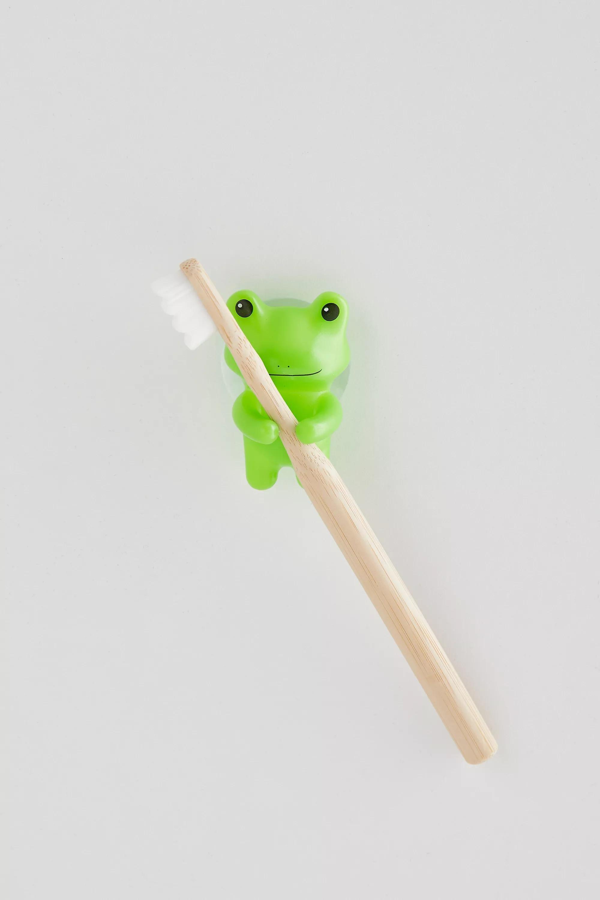 Green Bath: Frog Toothbrush Holder, GRN, large image number 1