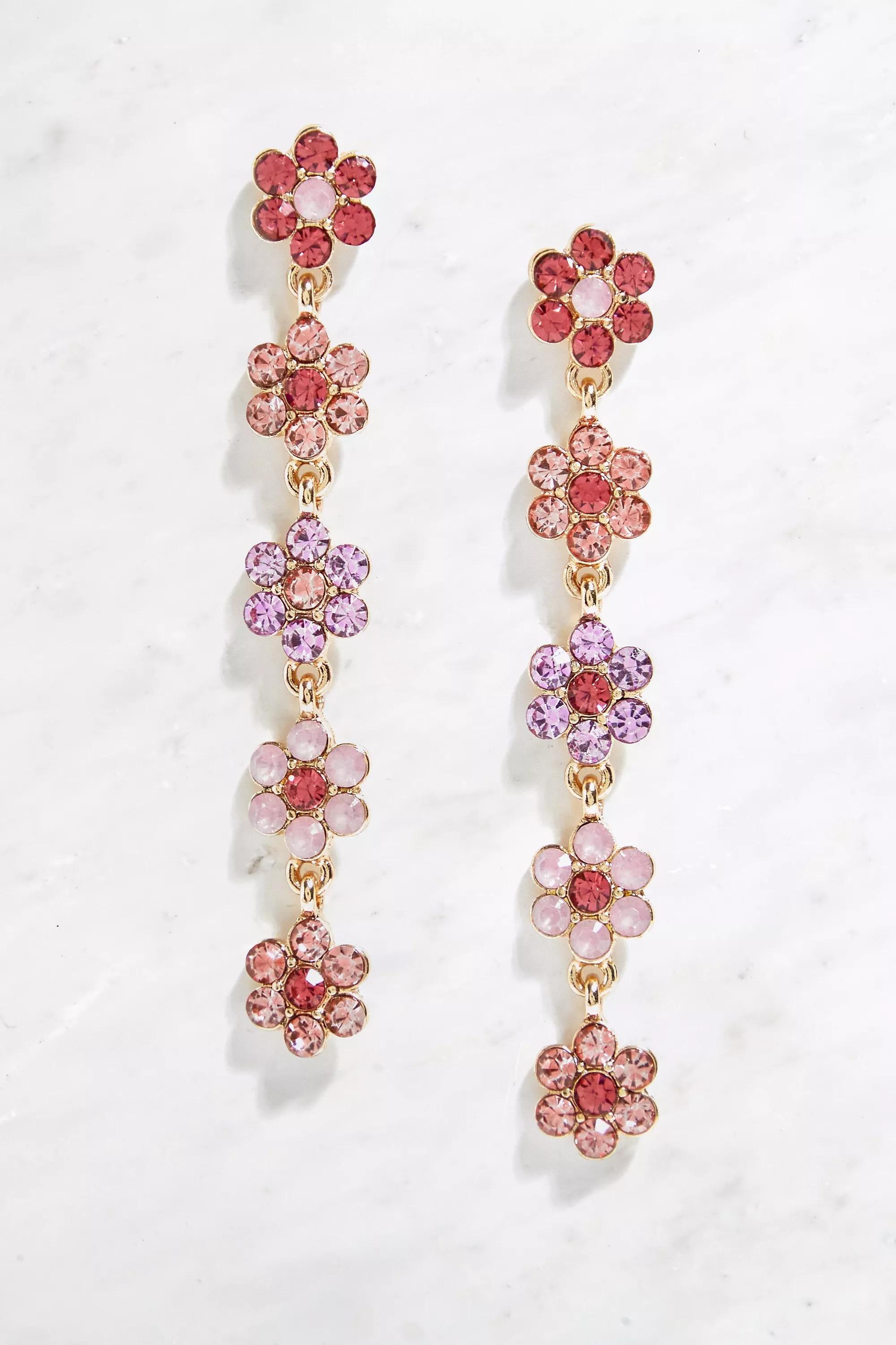 ASSORT Crystal Floral Drop Earrings, , large image number 0