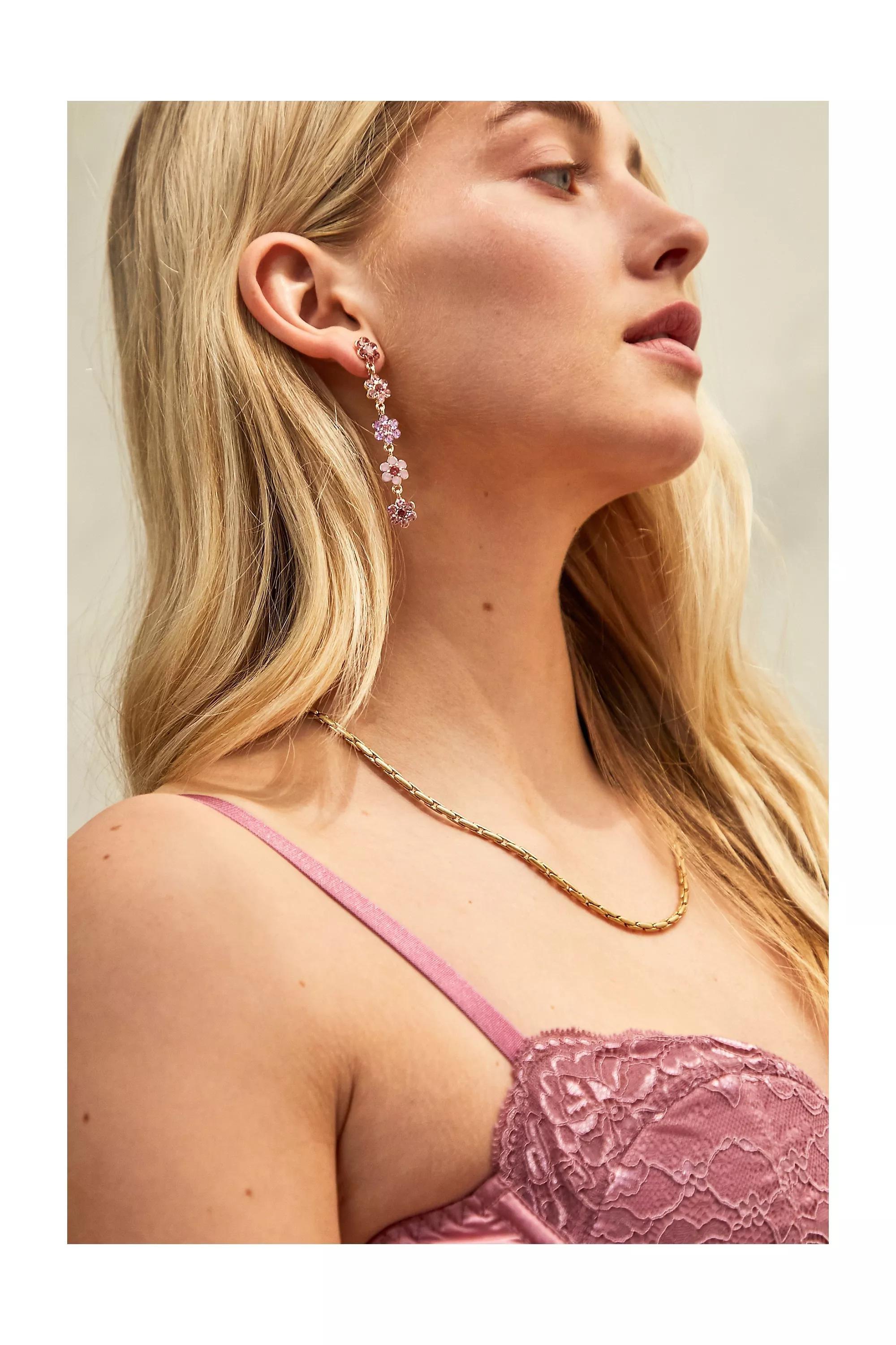 ASSORT Crystal Floral Drop Earrings, , large image number 1