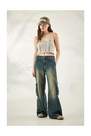 Urban Outfitters - Blue Rinsed Bdg 90S Bleached Low Rise Cargo Jeans