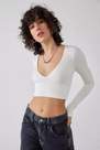 Urban Outfitters - WHT UO Josie Long Sleeved Seamless Ribbed Top