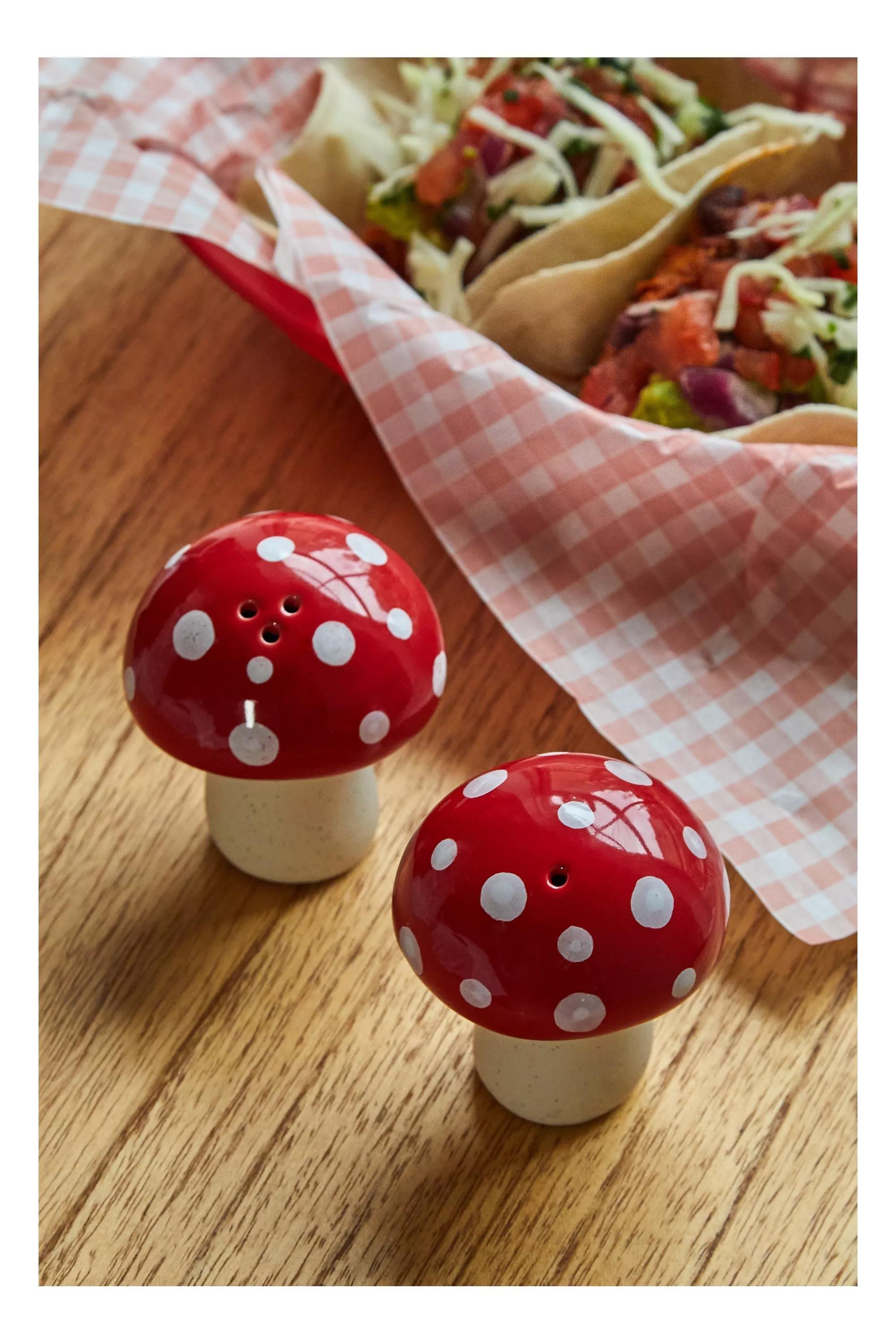 Red Mushroom Salt And Pepper Shakers, , large image number 0