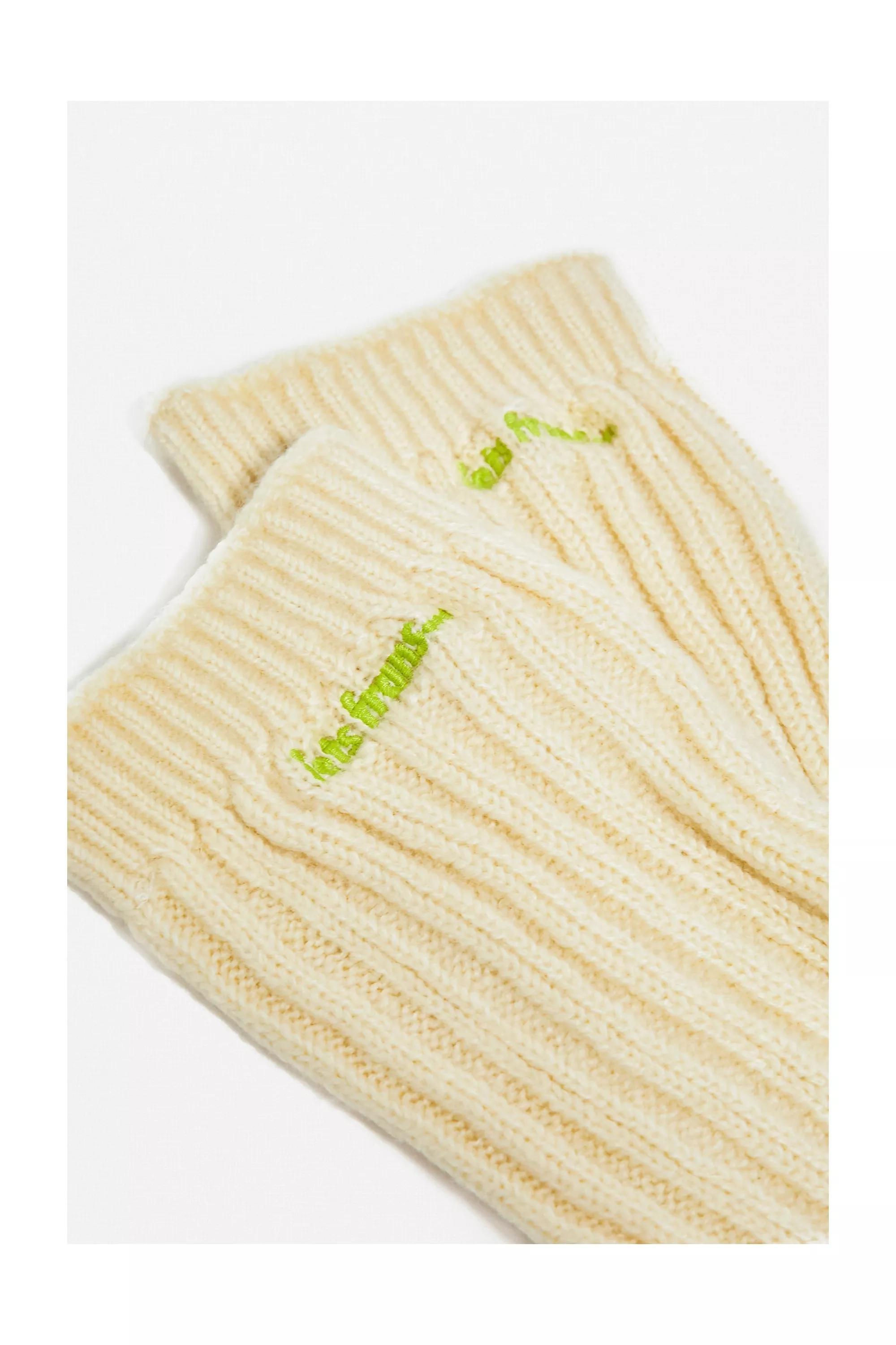 White Ivory Iets Frans... Ecru Leg Warmers, , large image number 2